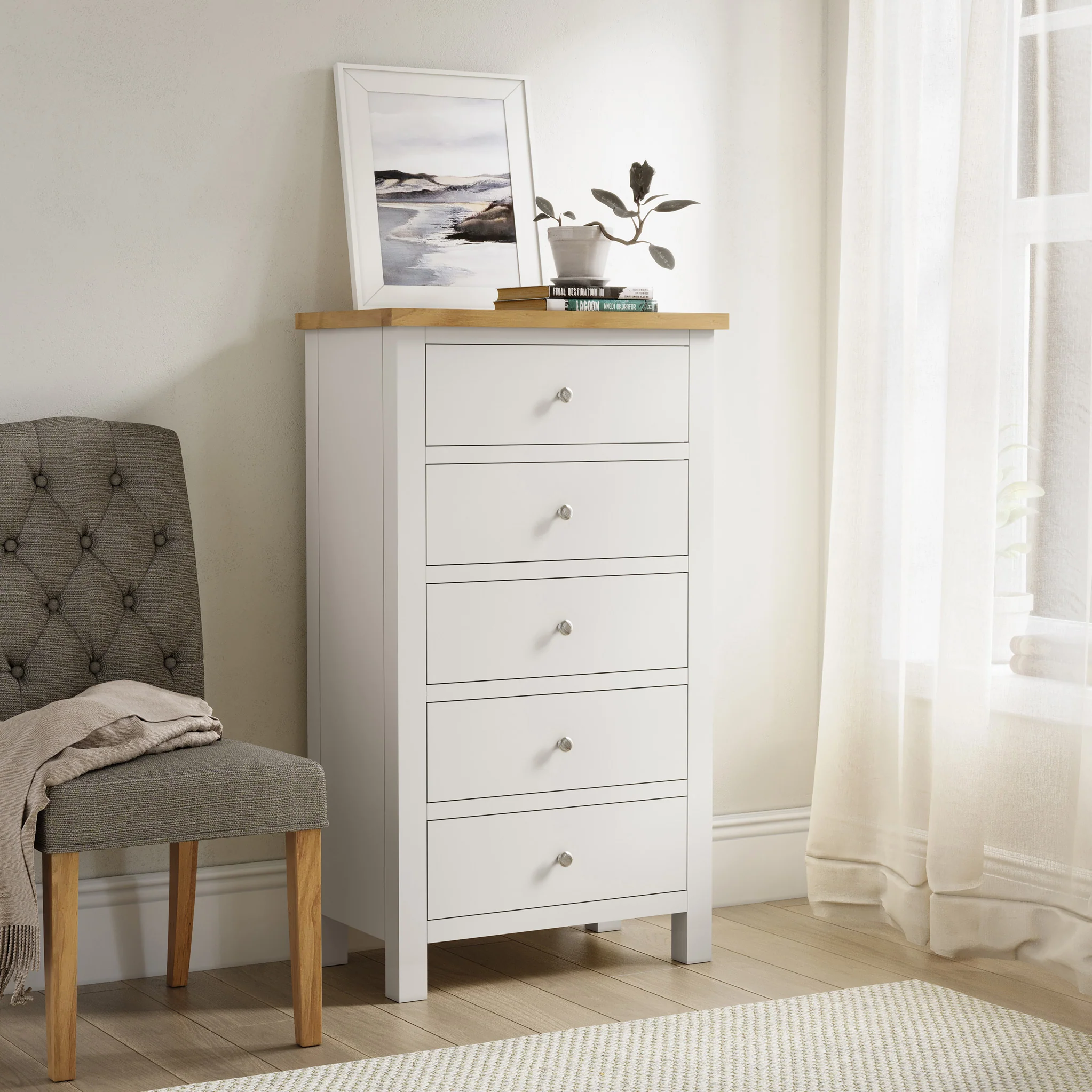 Farro XL 5 Drawer Tallboy Chest - Image 2