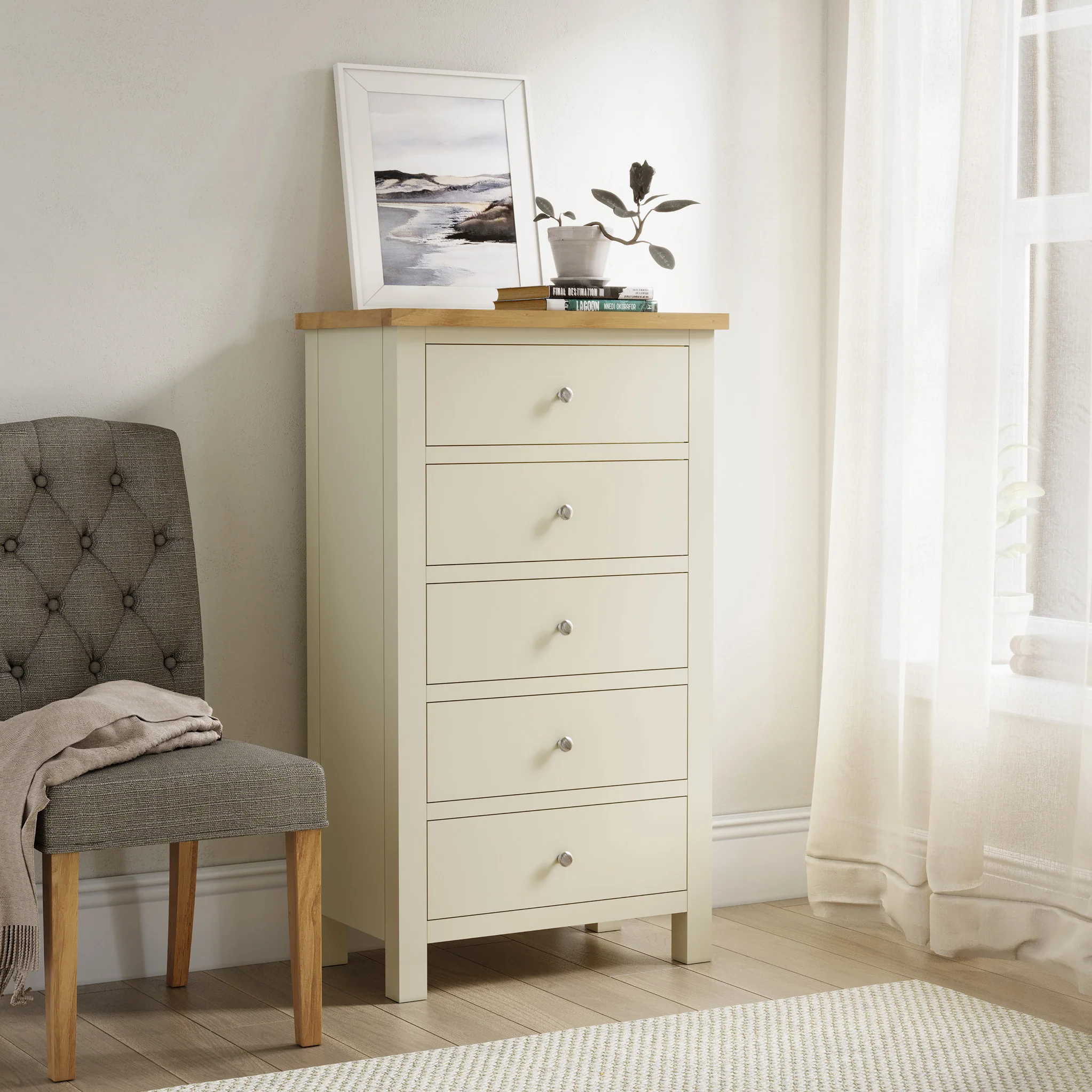 Farro XL 5 Drawer Tallboy Chest - Image 9