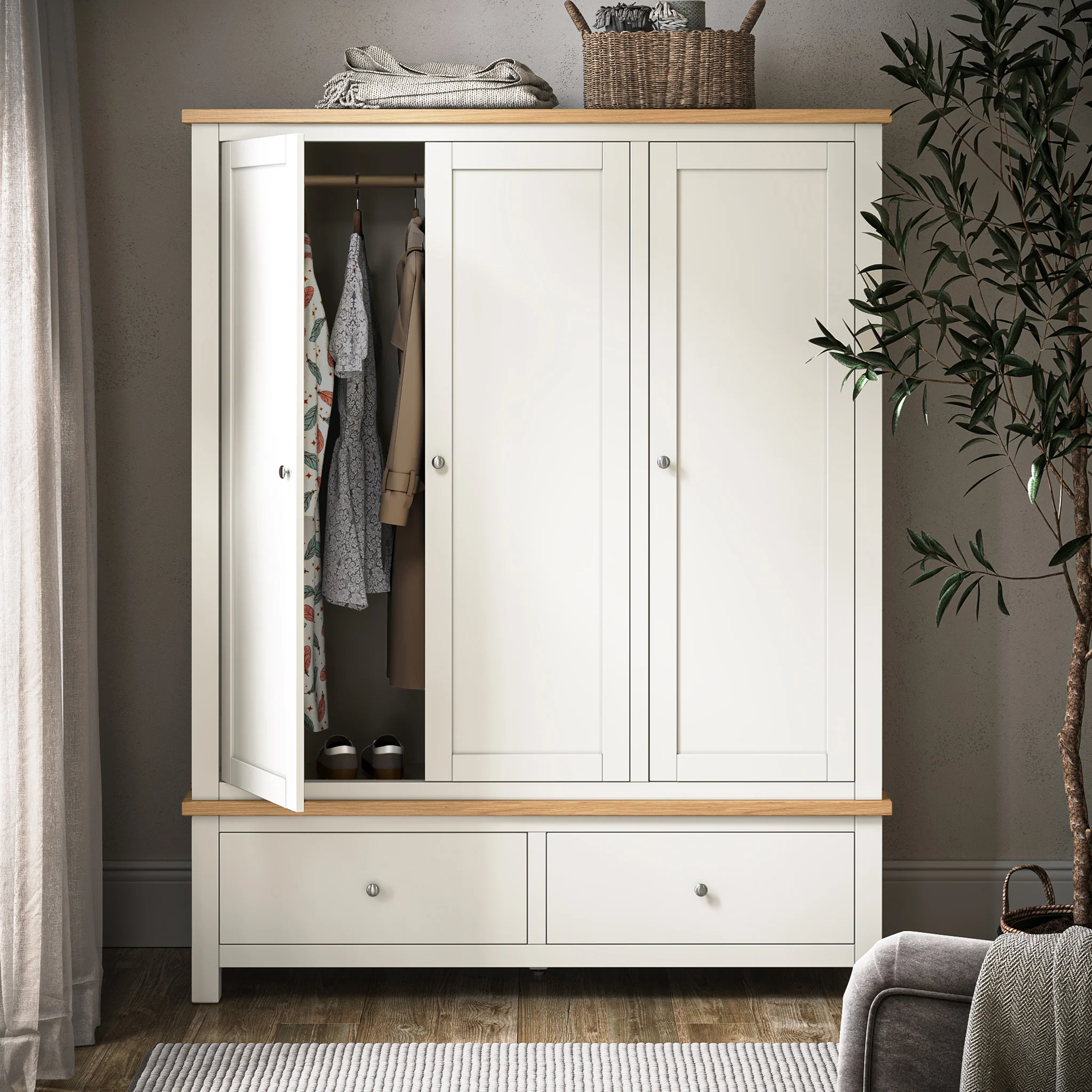 Farro XL Triple Wardrobe with 2 Drawers - Image 18