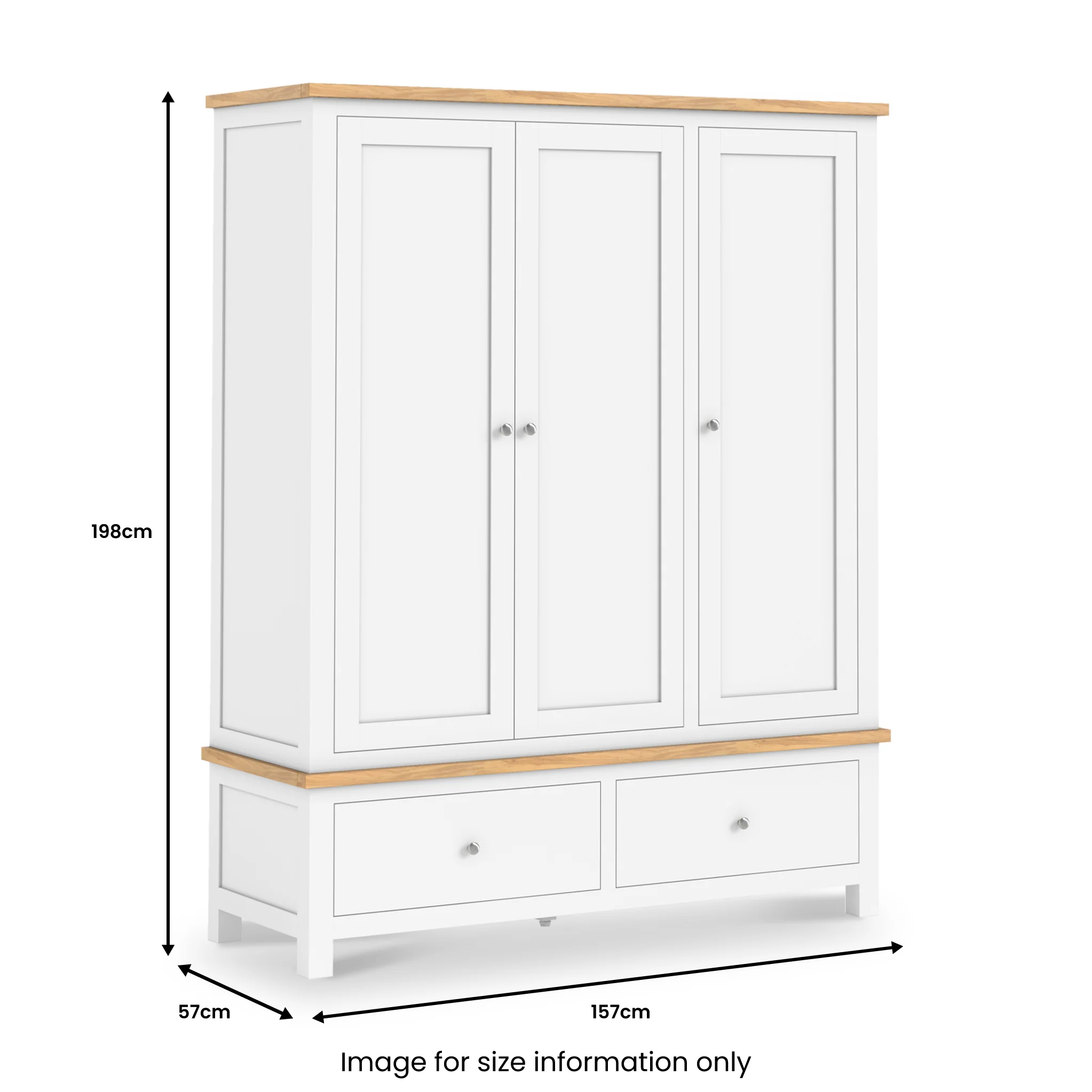 Farro XL Triple Wardrobe with 2 Drawers - Image 25