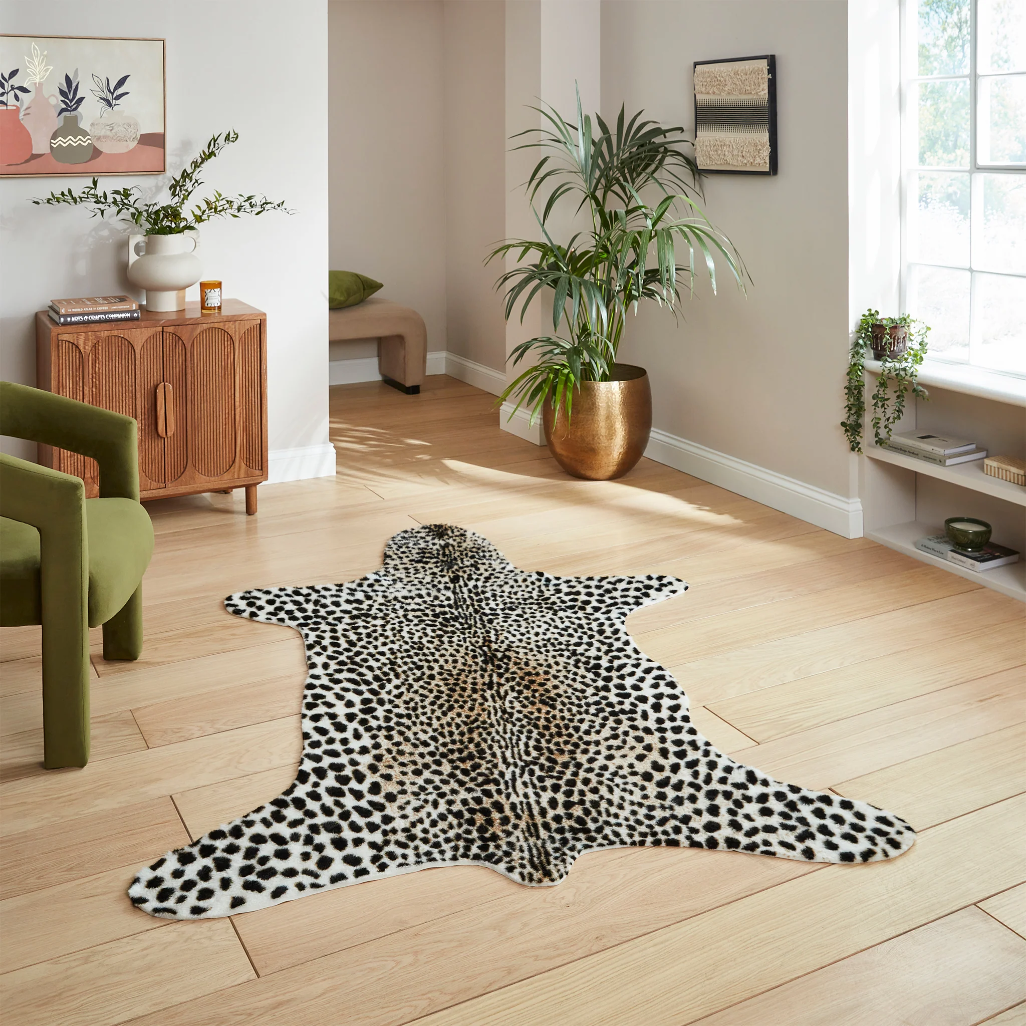Faux Fur Cheetah Print Rug - Image 2