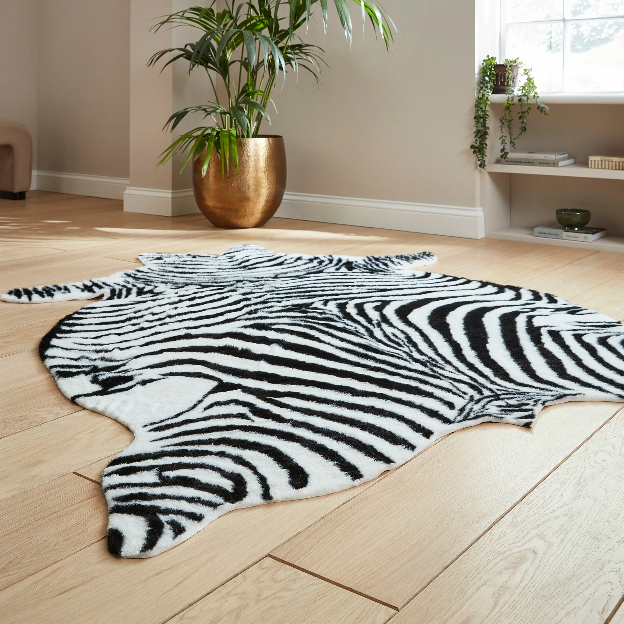 Faux Fur Zebra Print Rug - Image 3
