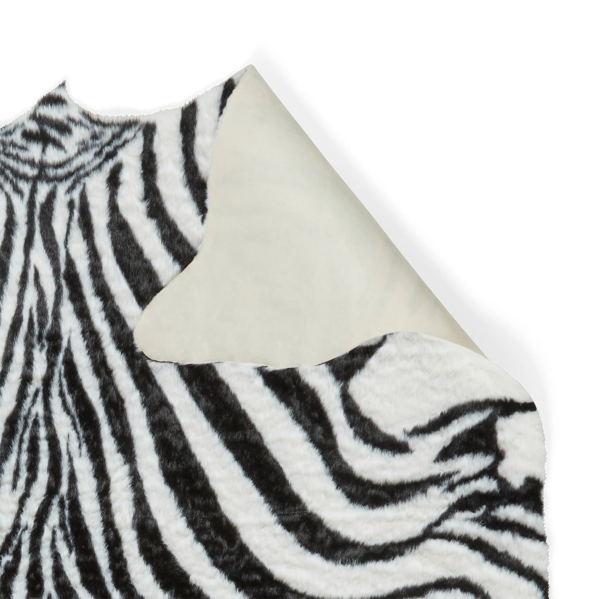 Faux Fur Zebra Print Rug - Image 4