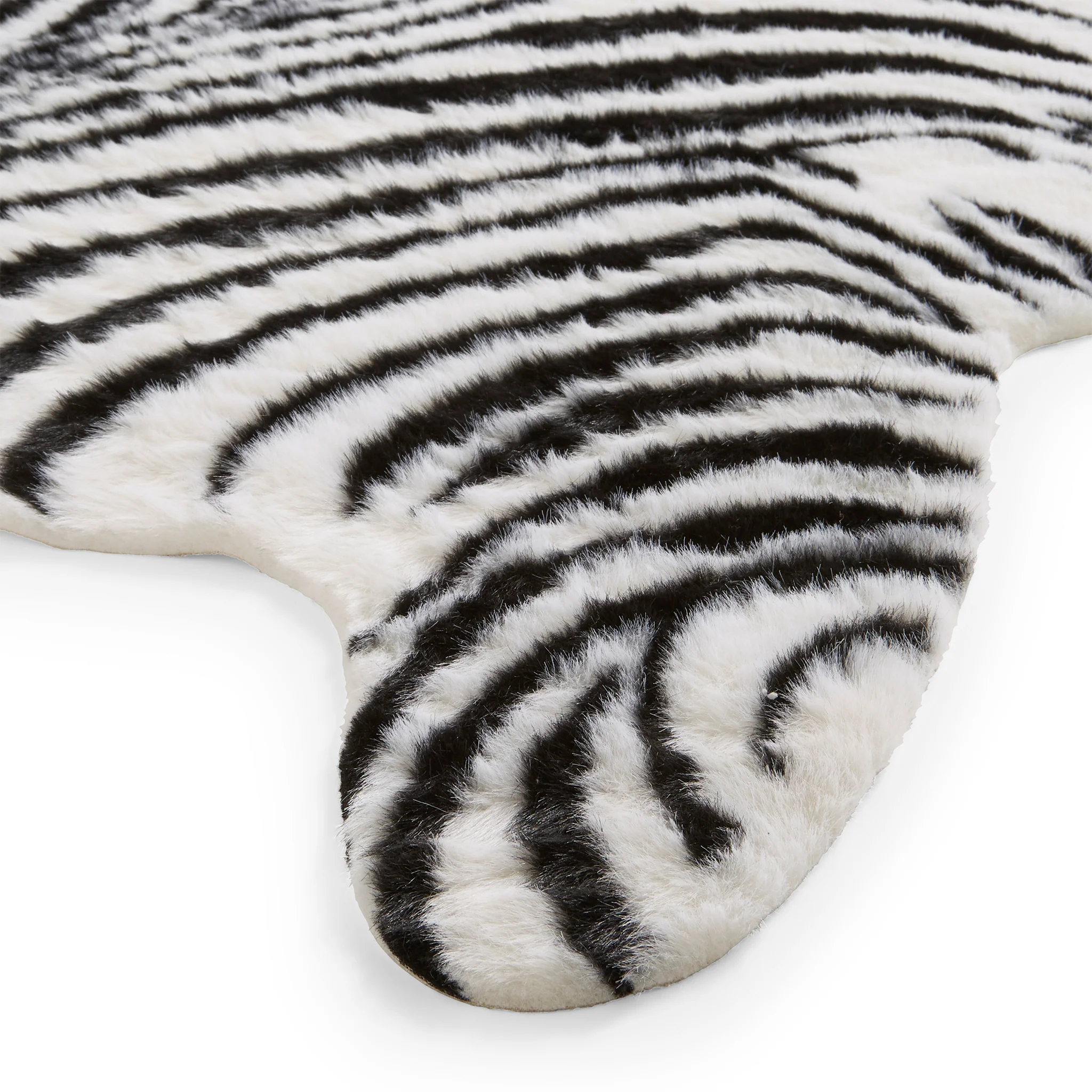 Faux Fur Zebra Print Rug - Image 7