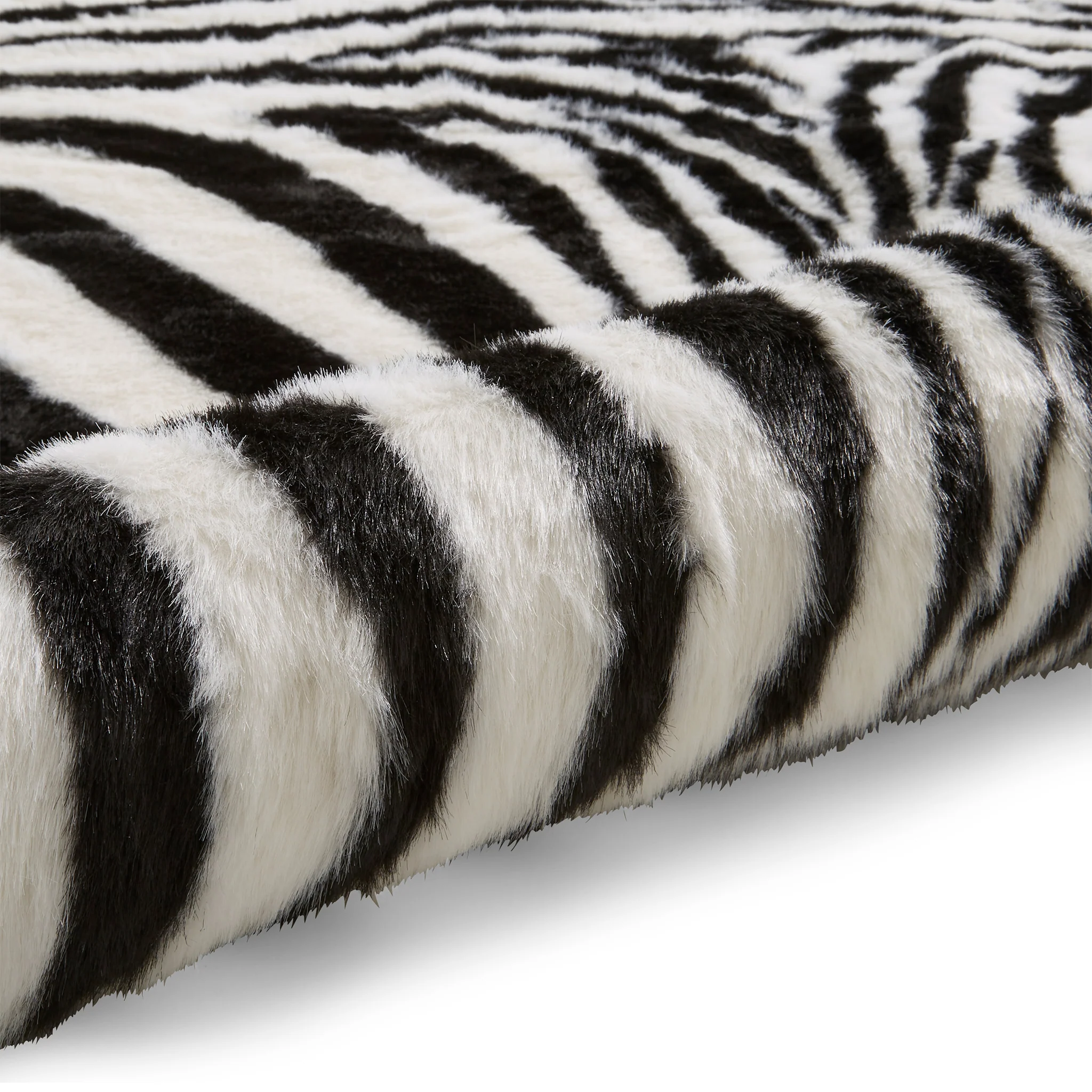 Faux Fur Zebra Print Rug - Image 8