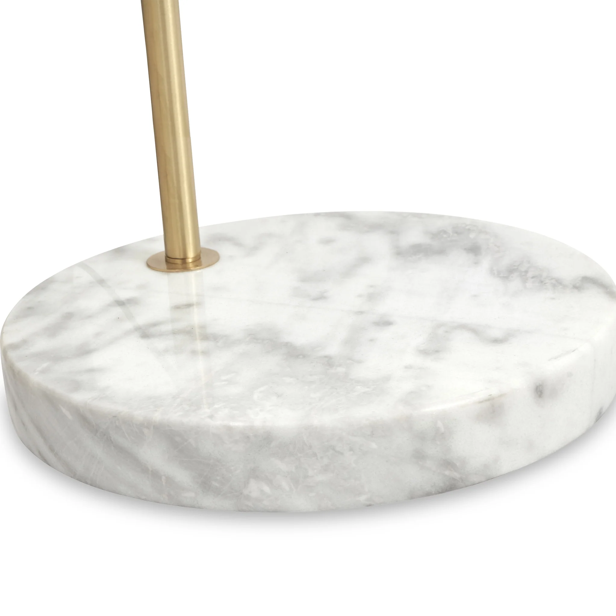 Feliciani Brushed Brass Metal and White Marble Floor Lamp - Image 5