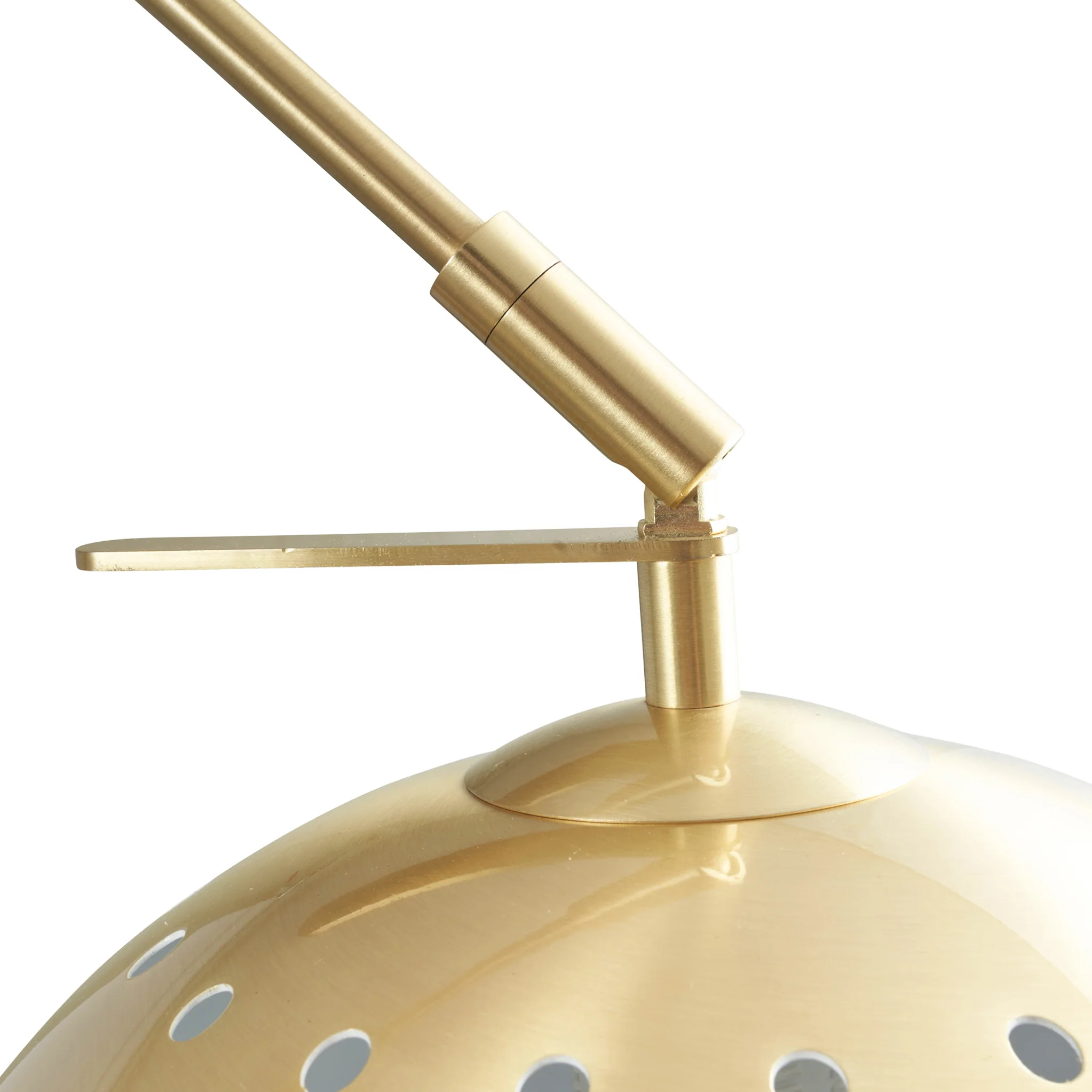 Feliciani Brushed Brass Metal and White Marble Floor Lamp - Image 6