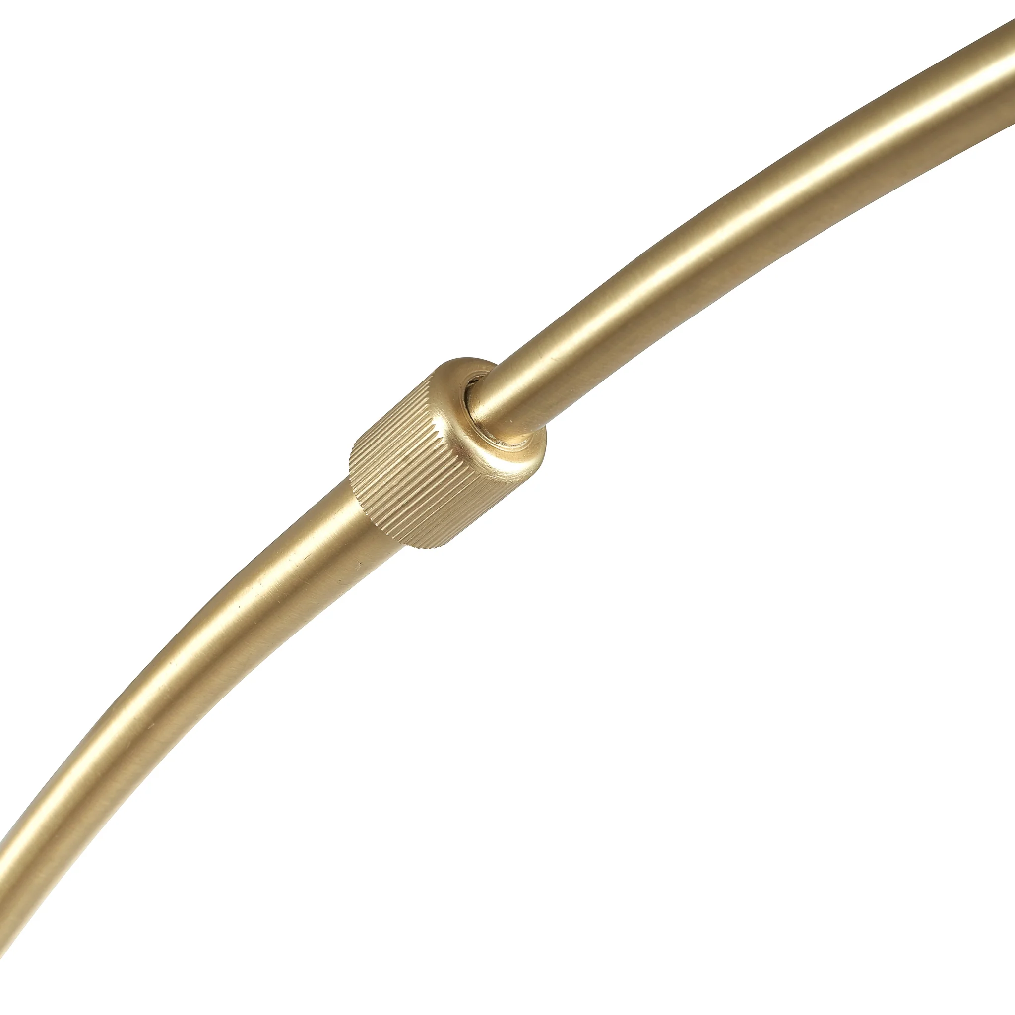 Feliciani Brushed Brass Metal and White Marble Floor Lamp - Image 7