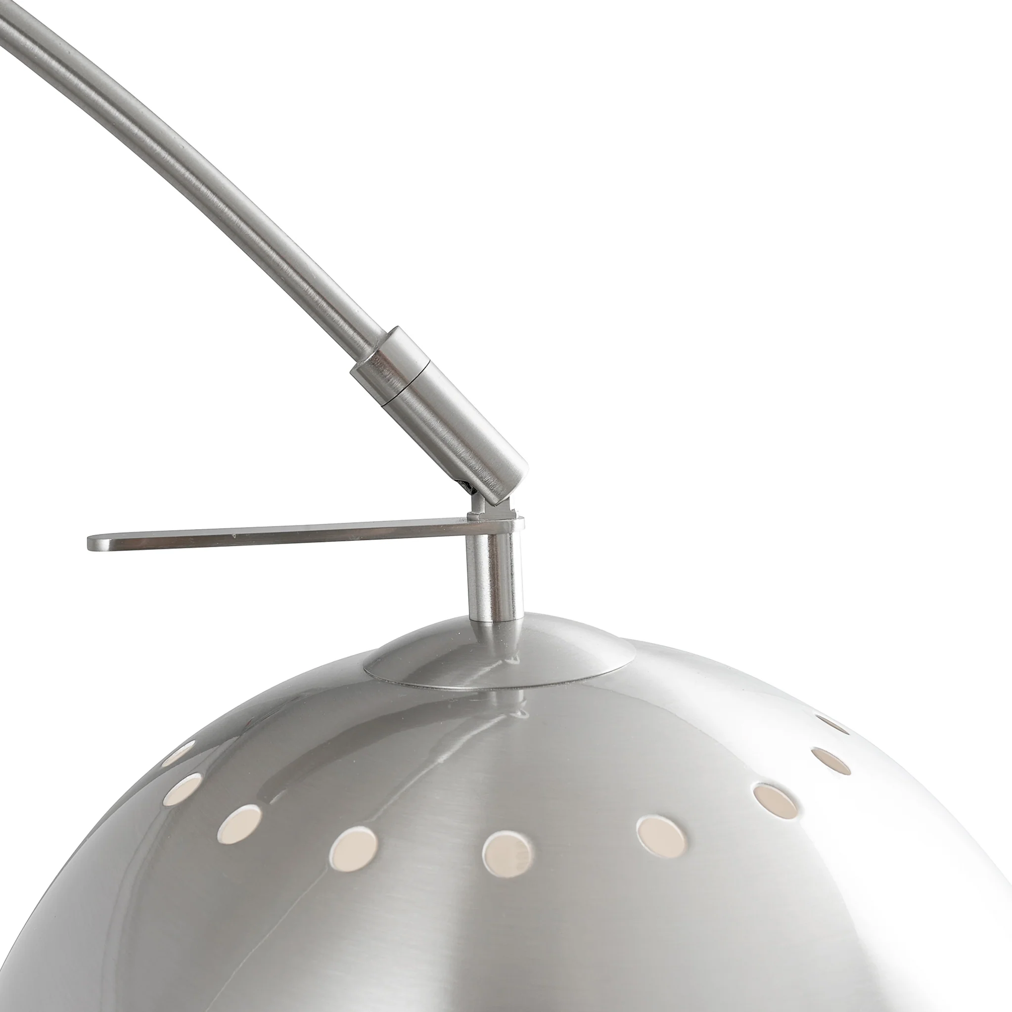Feliciani Brushed Silver Metal and White Marble Floor Lamp - Image 6