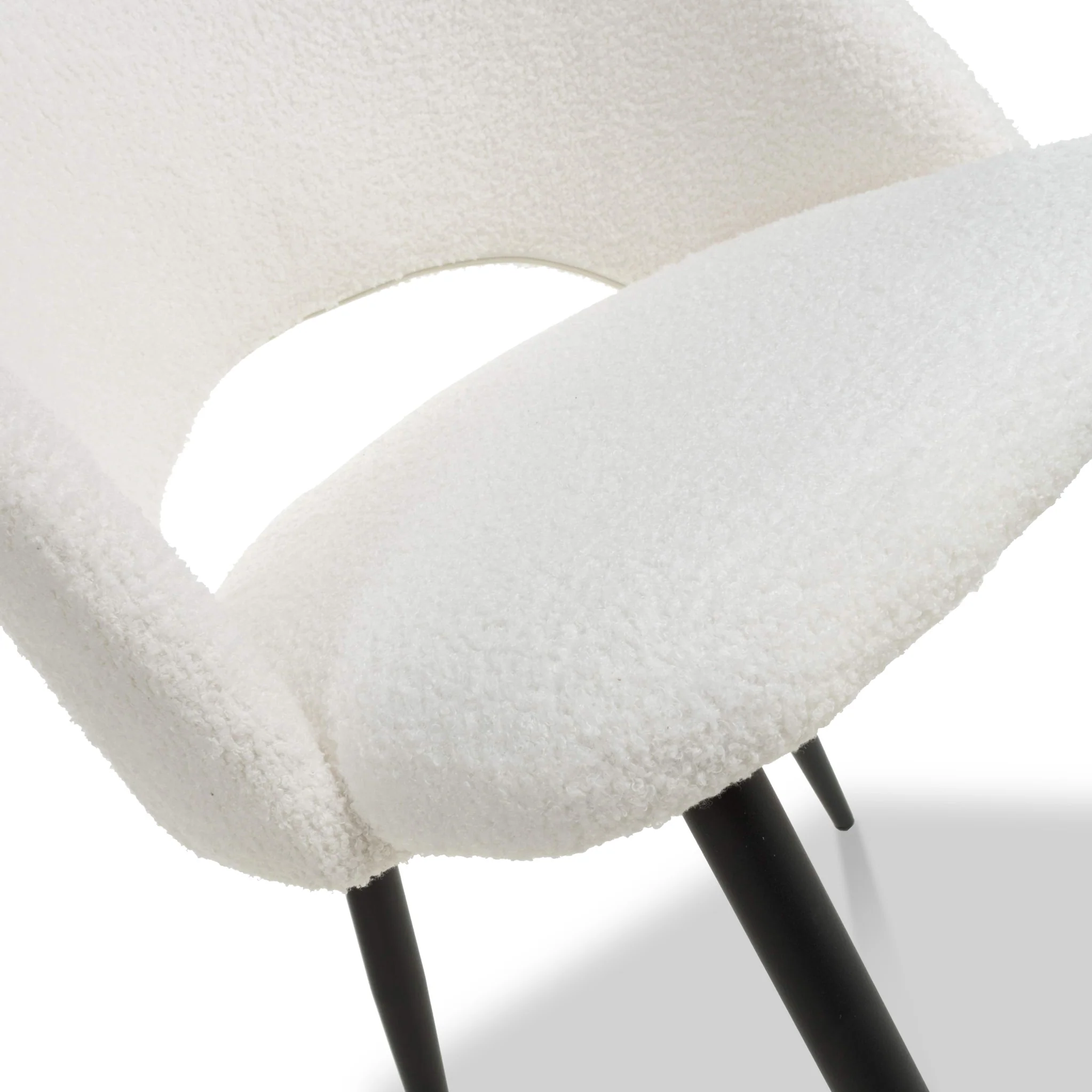 Fenan White Boucle Dining Chair - Image 3