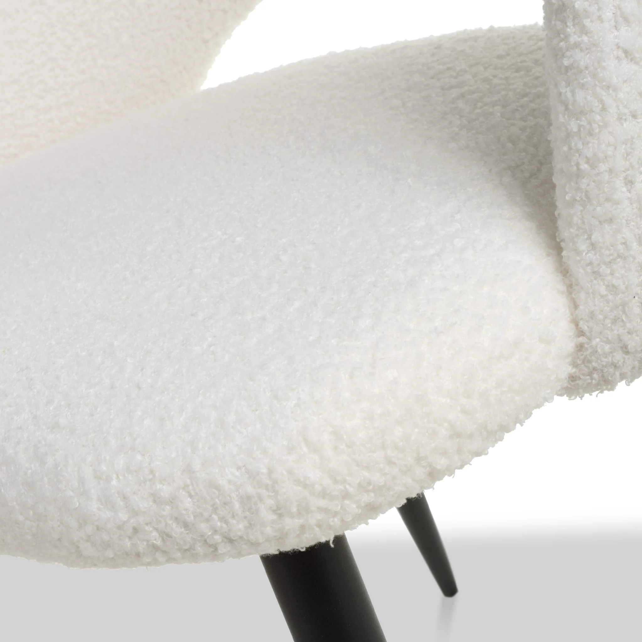 Fenan White Boucle Dining Chair - Image 4