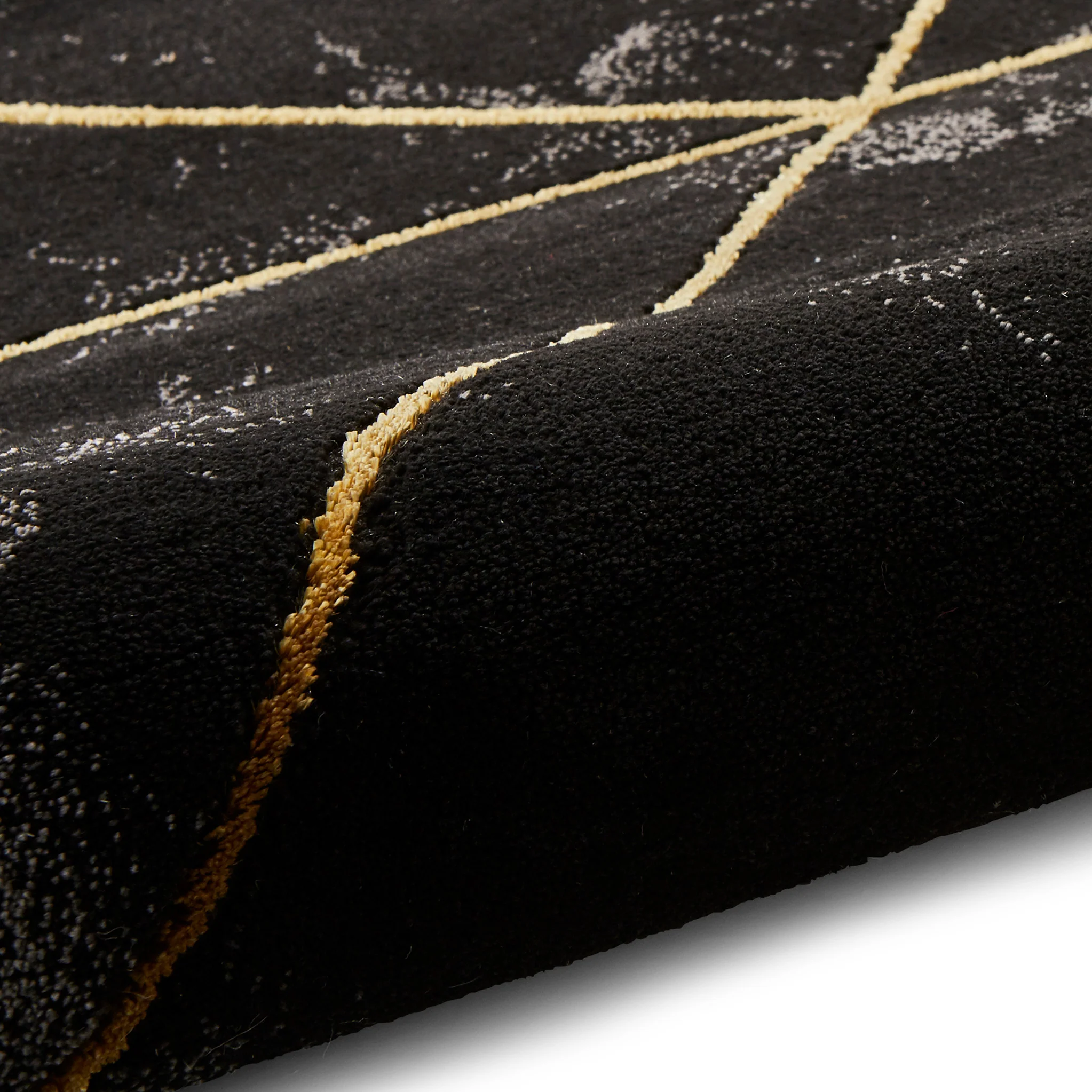 Fenway Black & Gold Geometric Super Soft Rug - Image 3