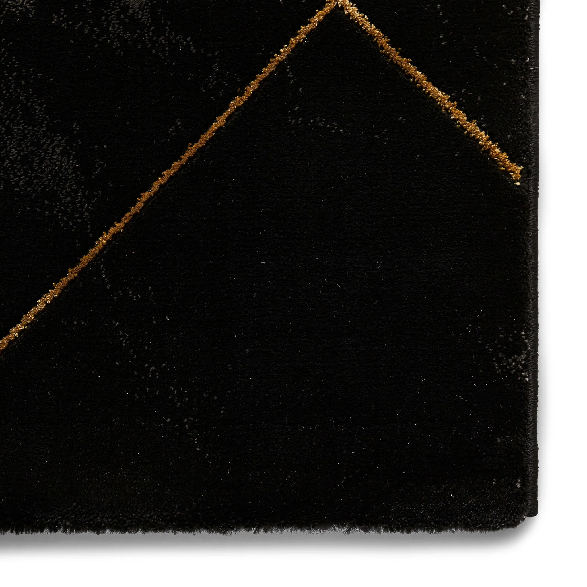 Fenway Black & Gold Geometric Super Soft Rug - Image 5
