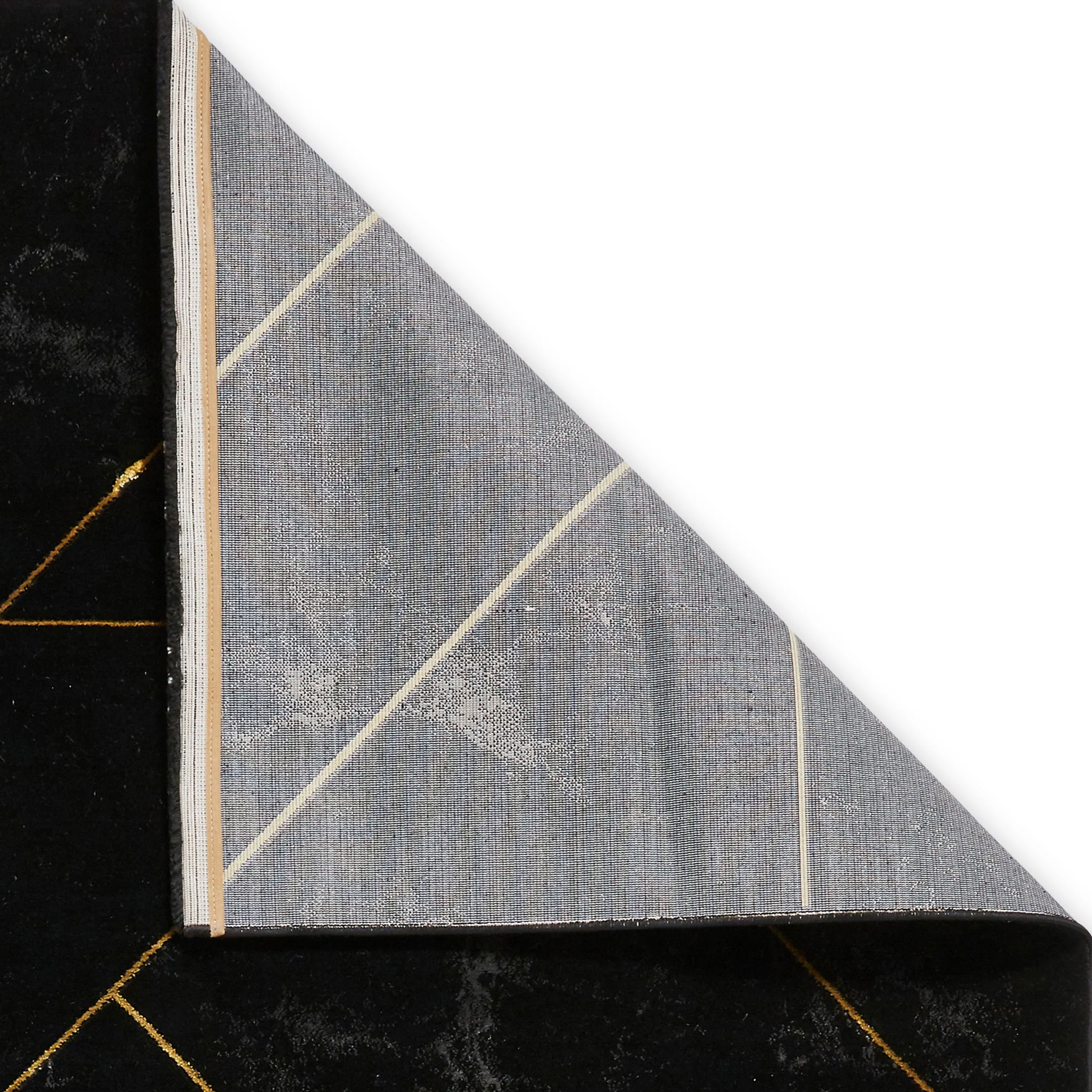 Fenway Black & Gold Geometric Super Soft Rug - Image 7