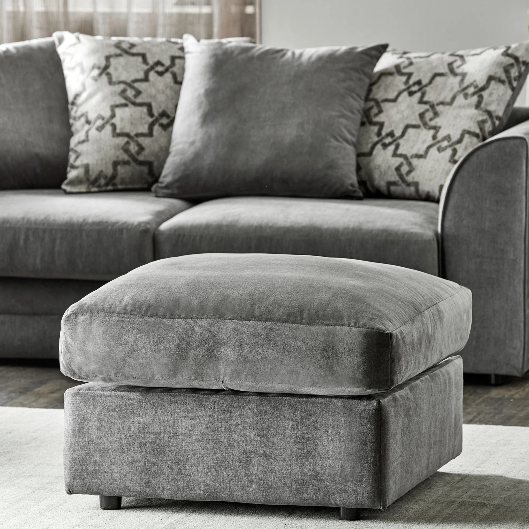 Fernley Chenille Footstool - Image 2