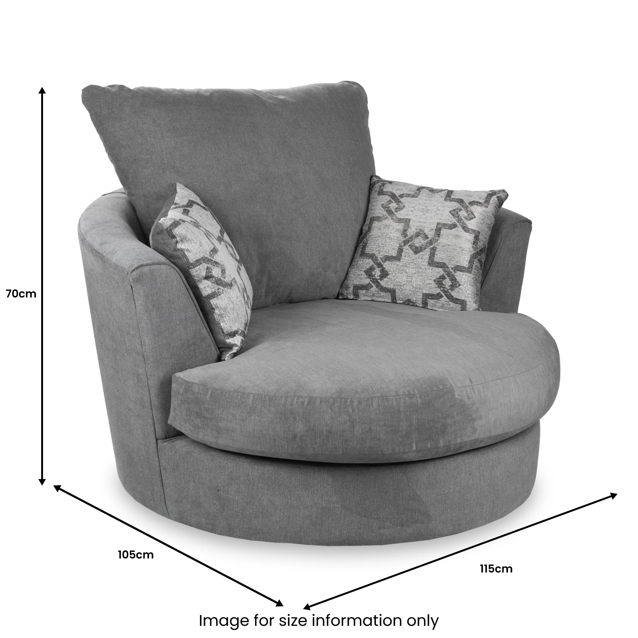 Fernley Chenille Swivel Armchair - Image 12