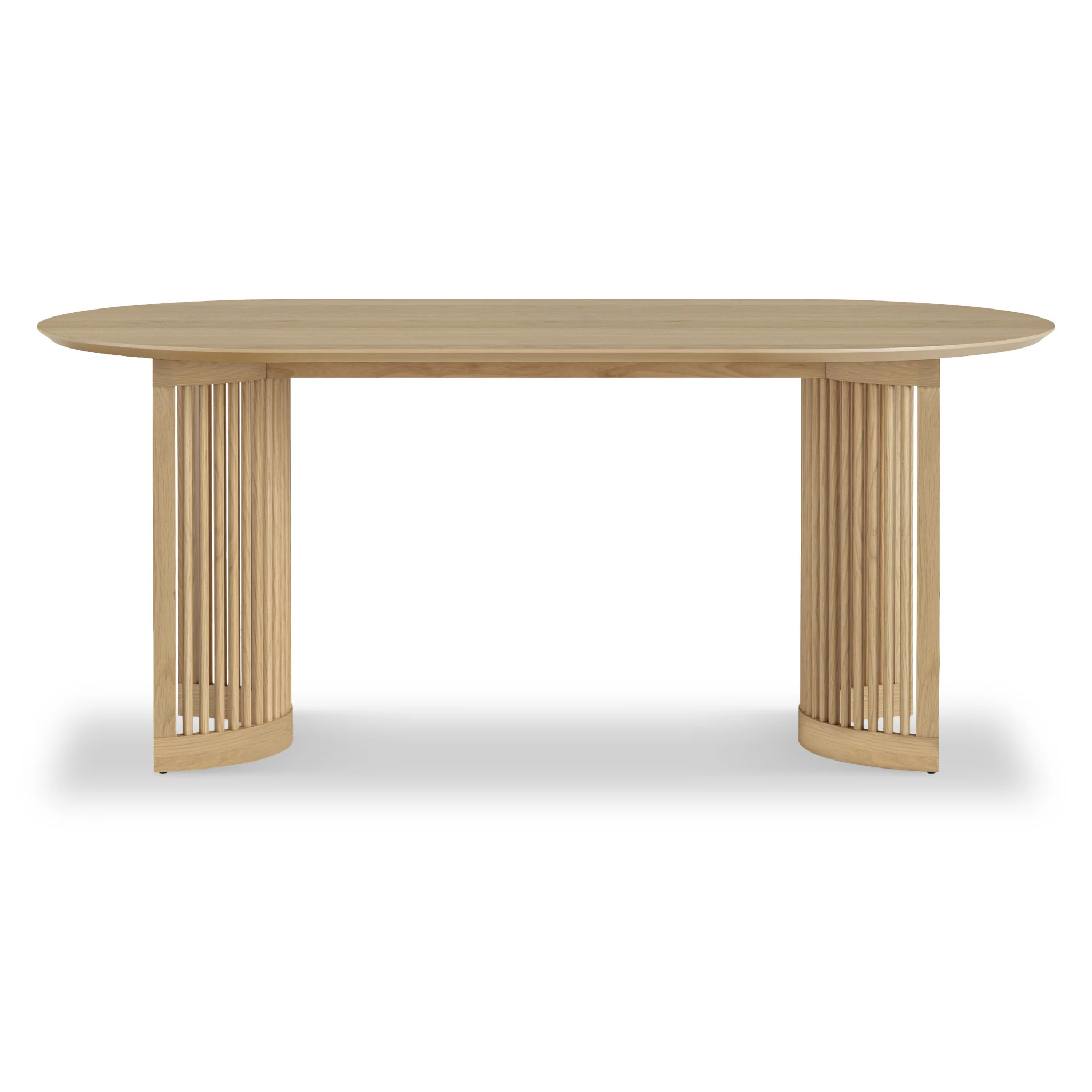 Finch Oak Slatted 180cm Oval Dining Table - Image 3