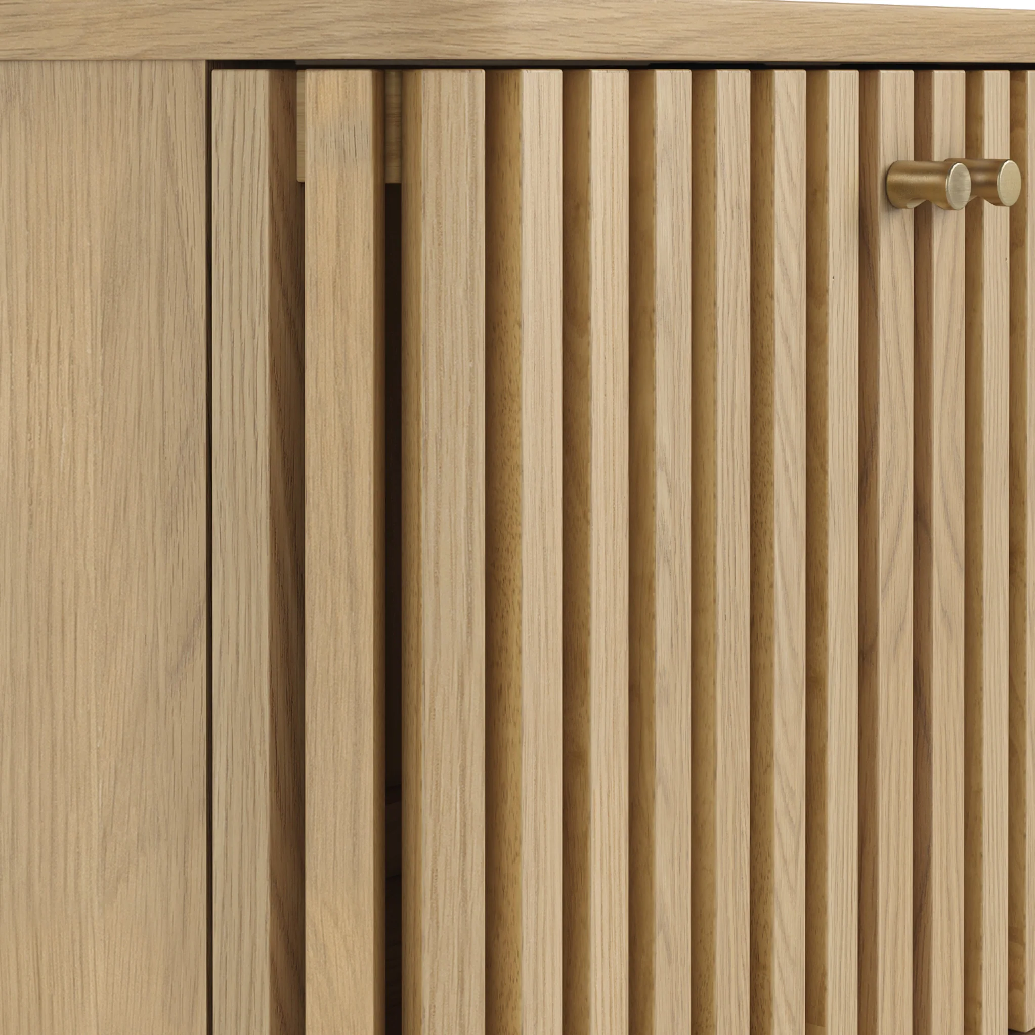 Finch Oak Slatted 2 Door Bedside Table - Image 5