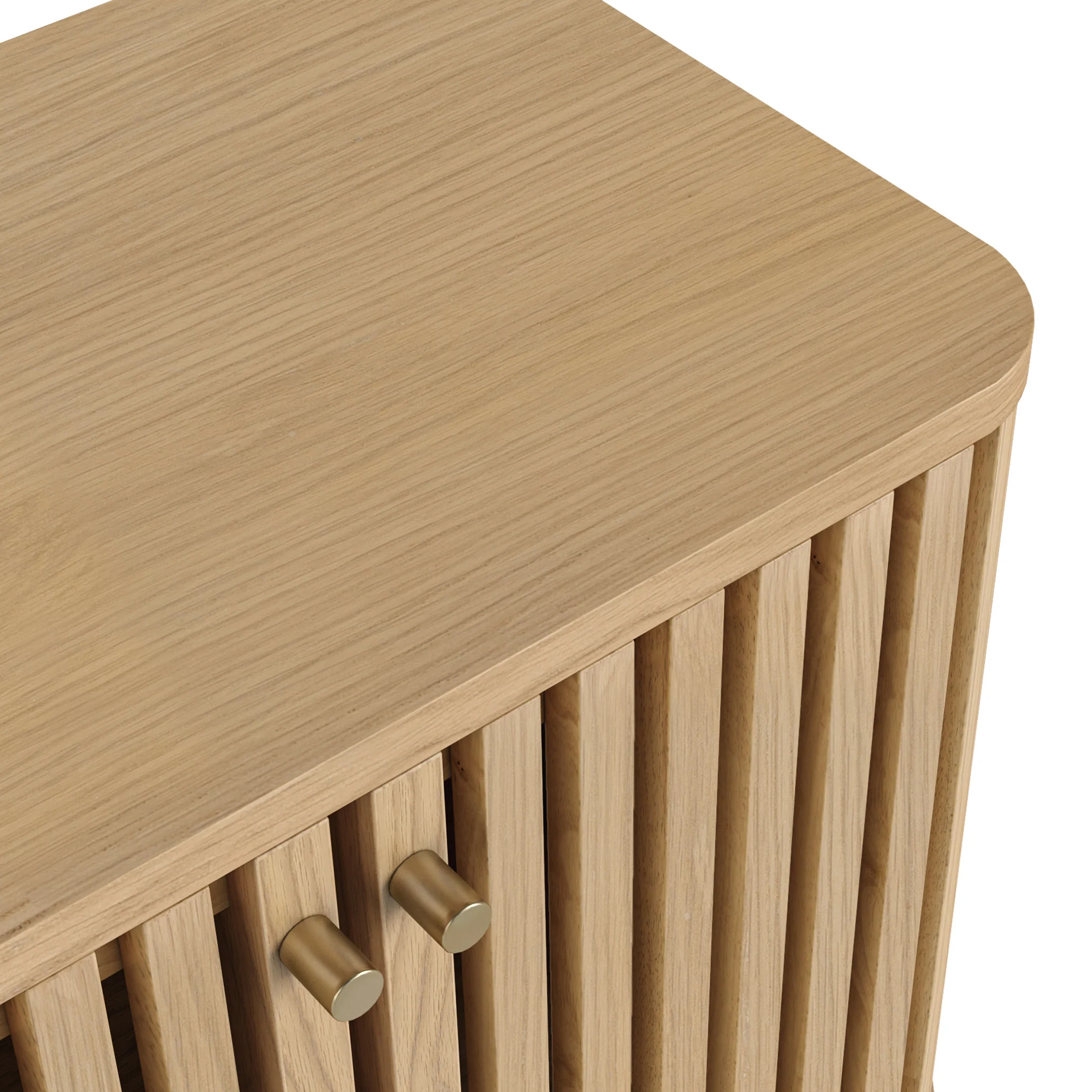 Finch Oak Slatted 2 Door Bedside Table - Image 6