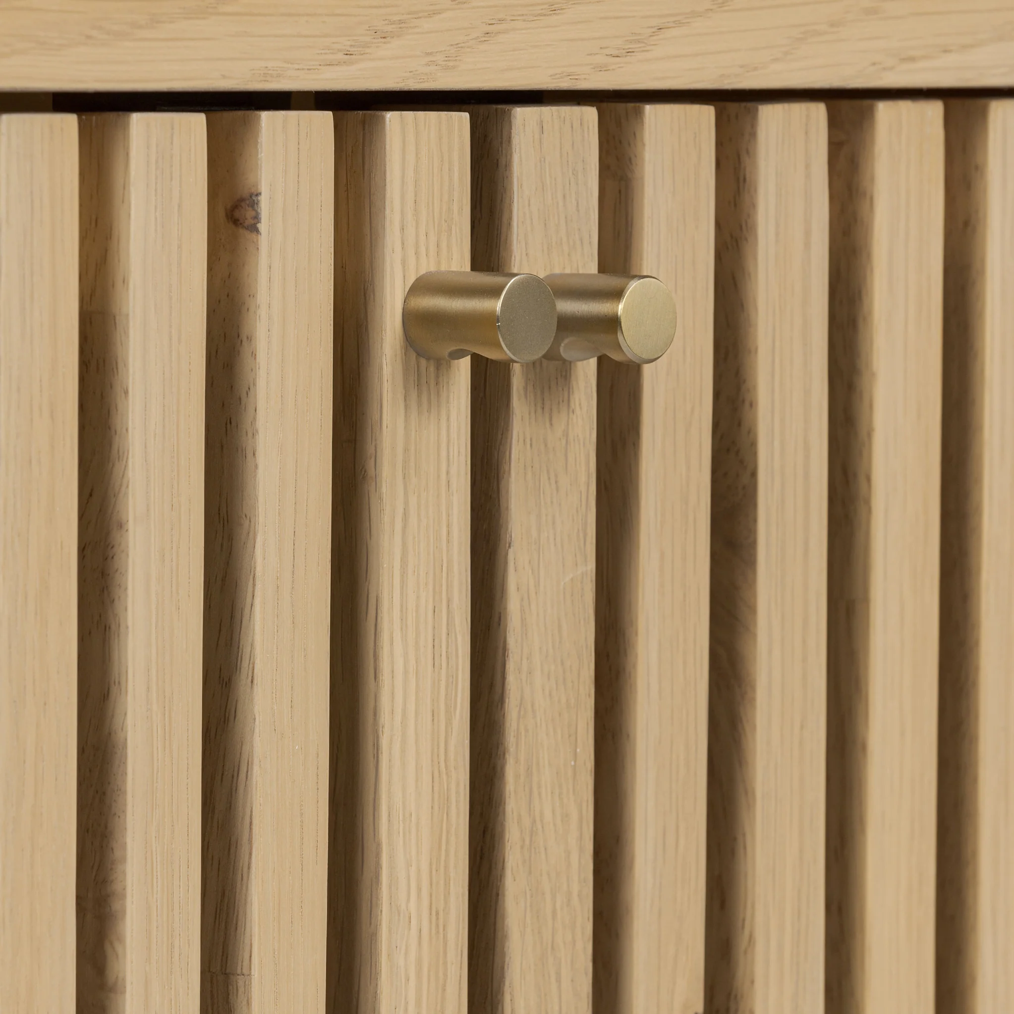 Finch Oak Slatted 2 Door Bedside Table - Image 7
