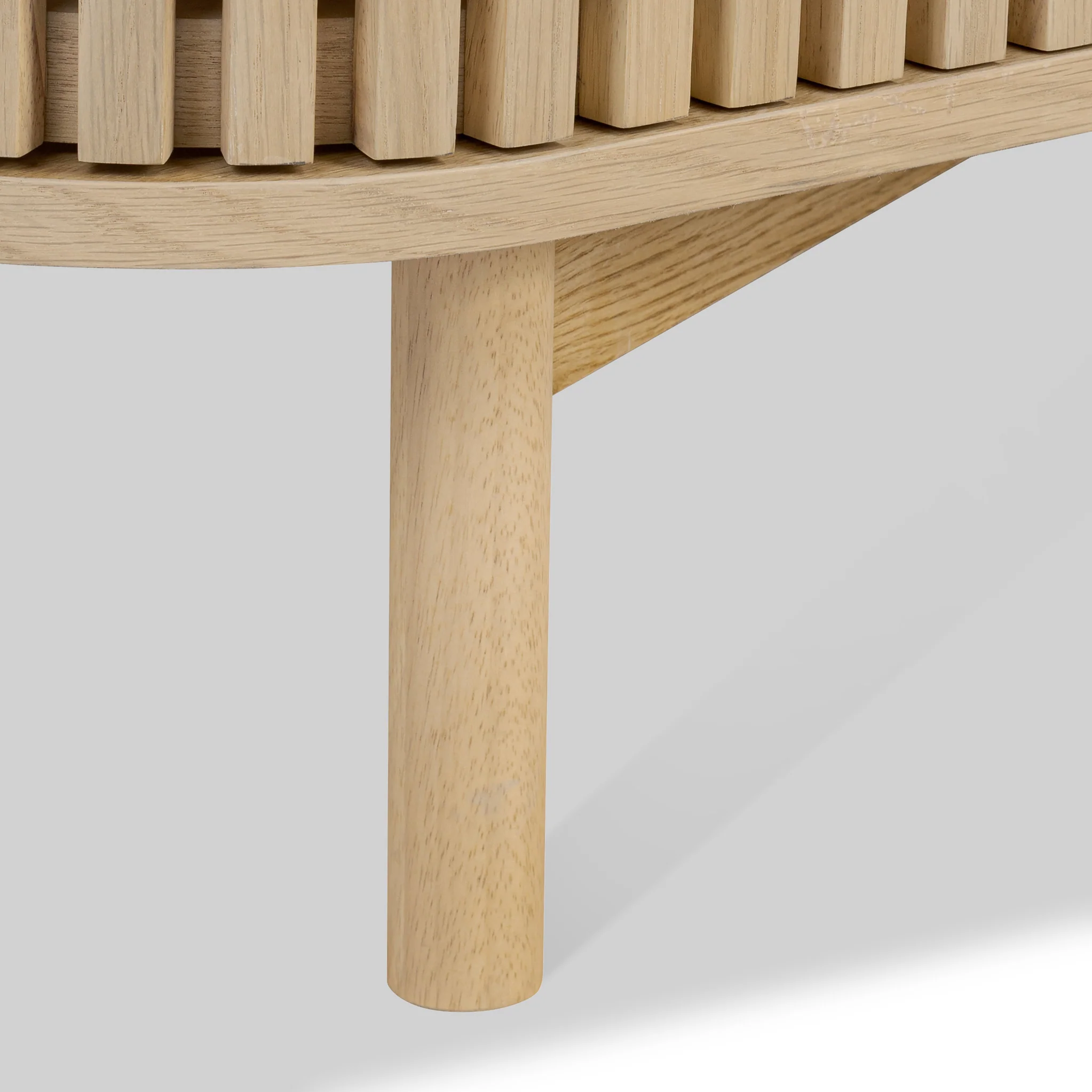 Finch Oak Slatted 2 Door Bedside Table - Image 8