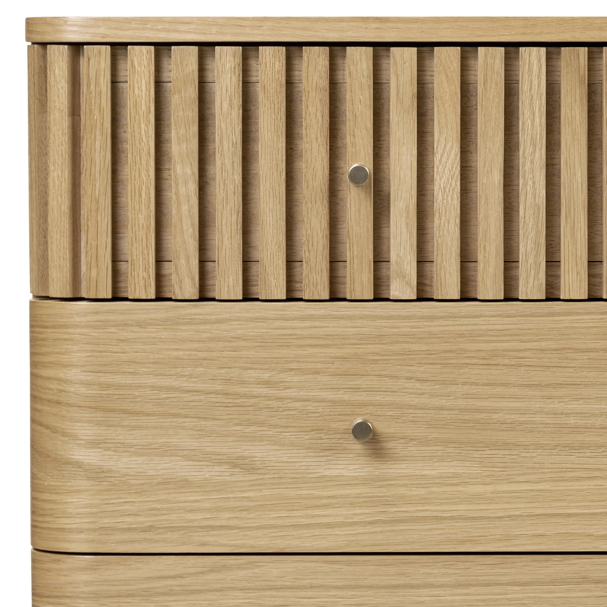 Finch Oak Slatted 3 Drawer Chest - Image 5