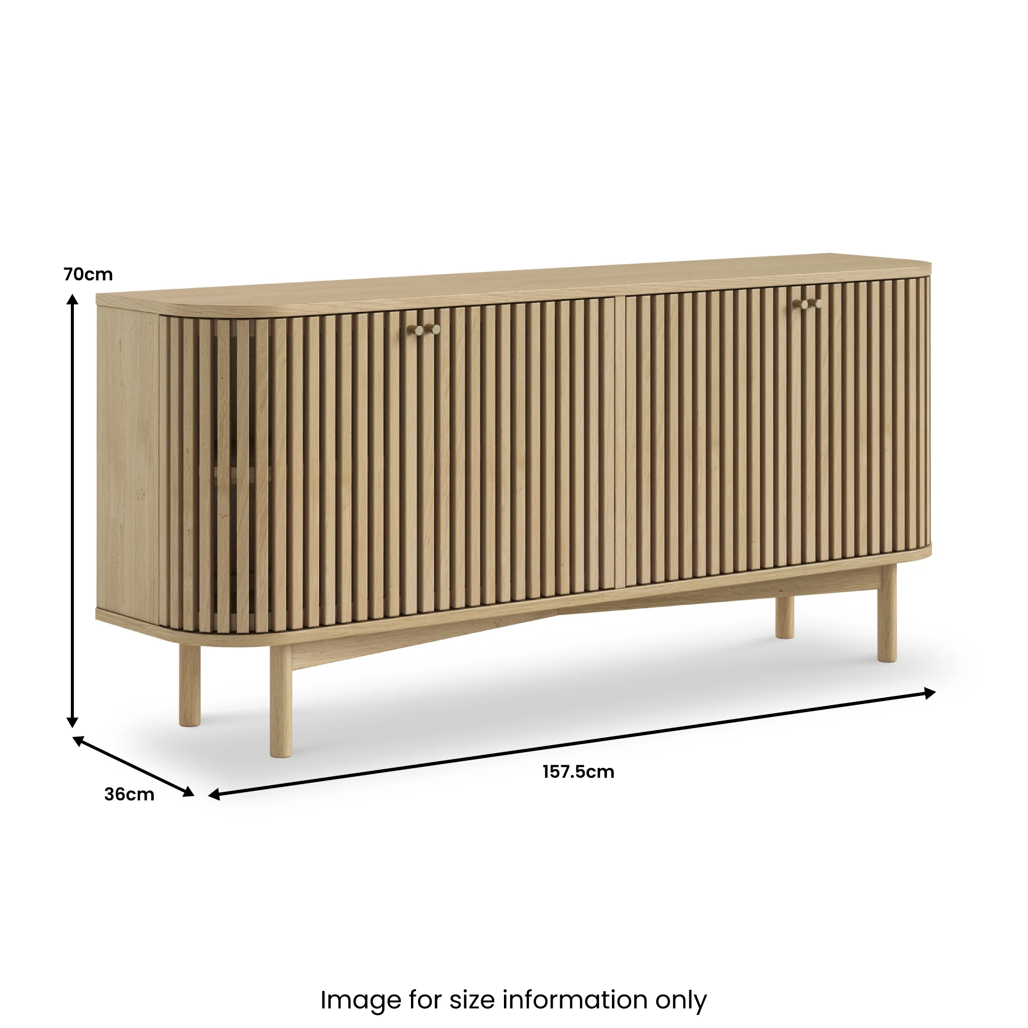 Finch Oak Slatted 4 Door Large Sideboard - Image 10
