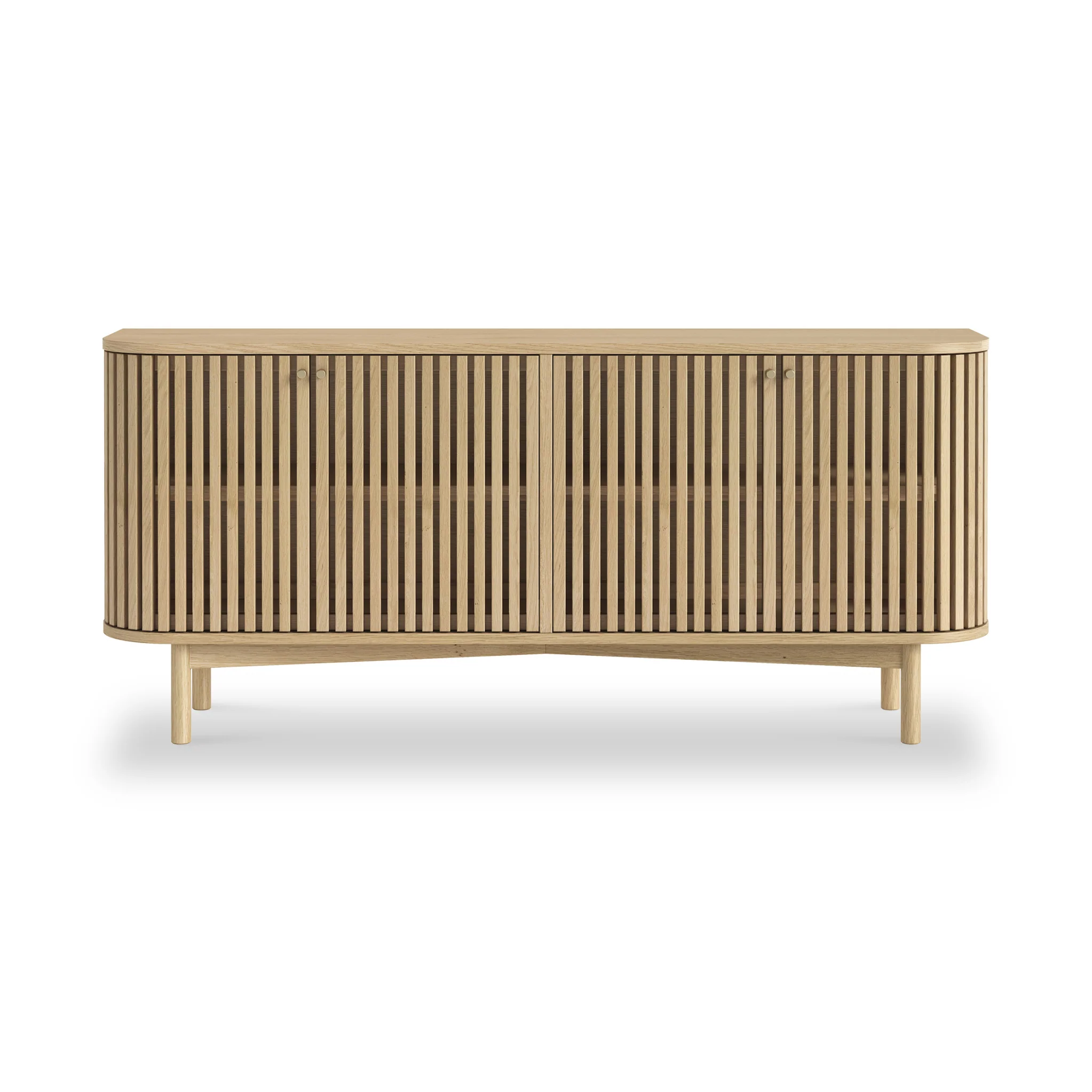 Finch Oak Slatted 4 Door Large Sideboard - Image 3