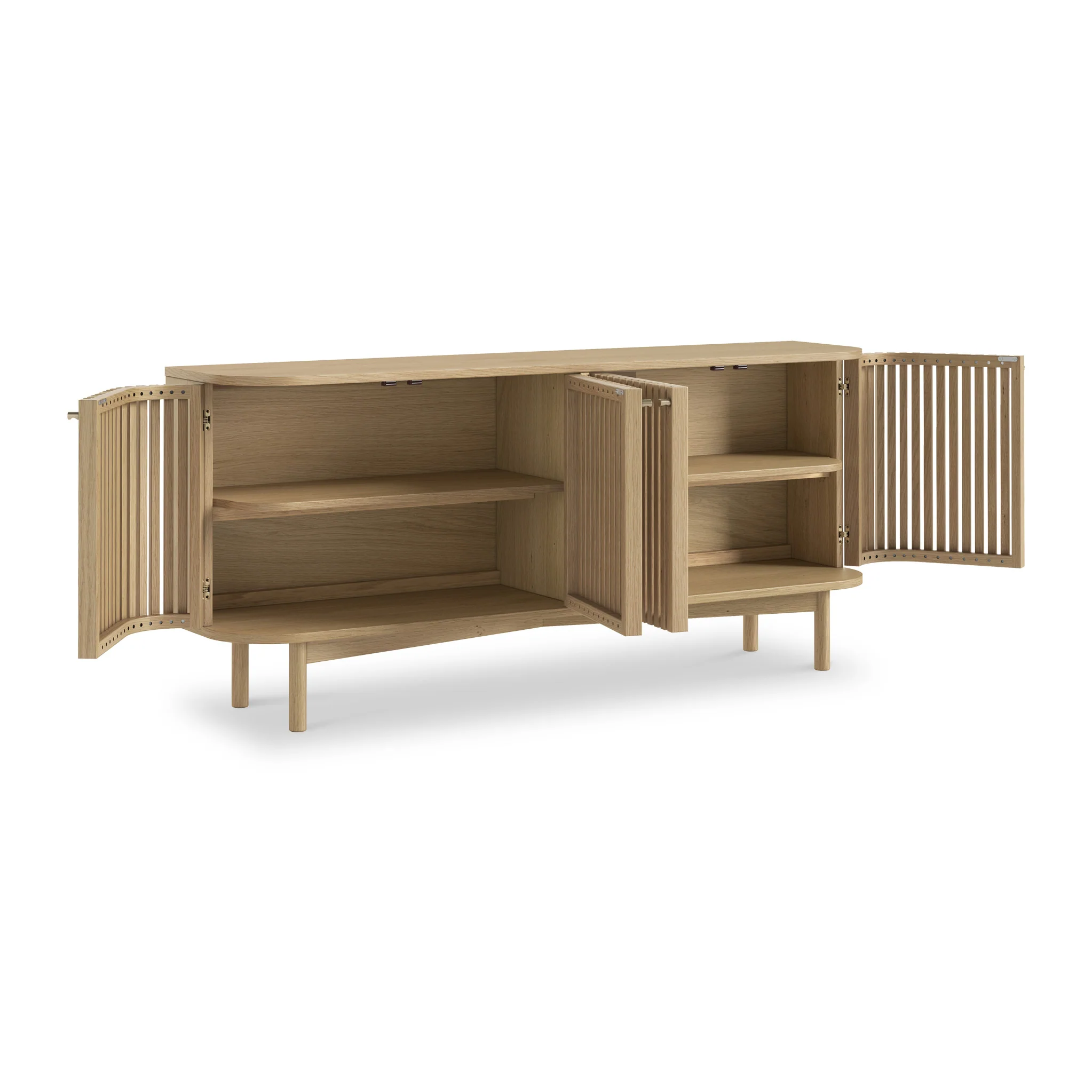 Finch Oak Slatted 4 Door Large Sideboard - Image 4