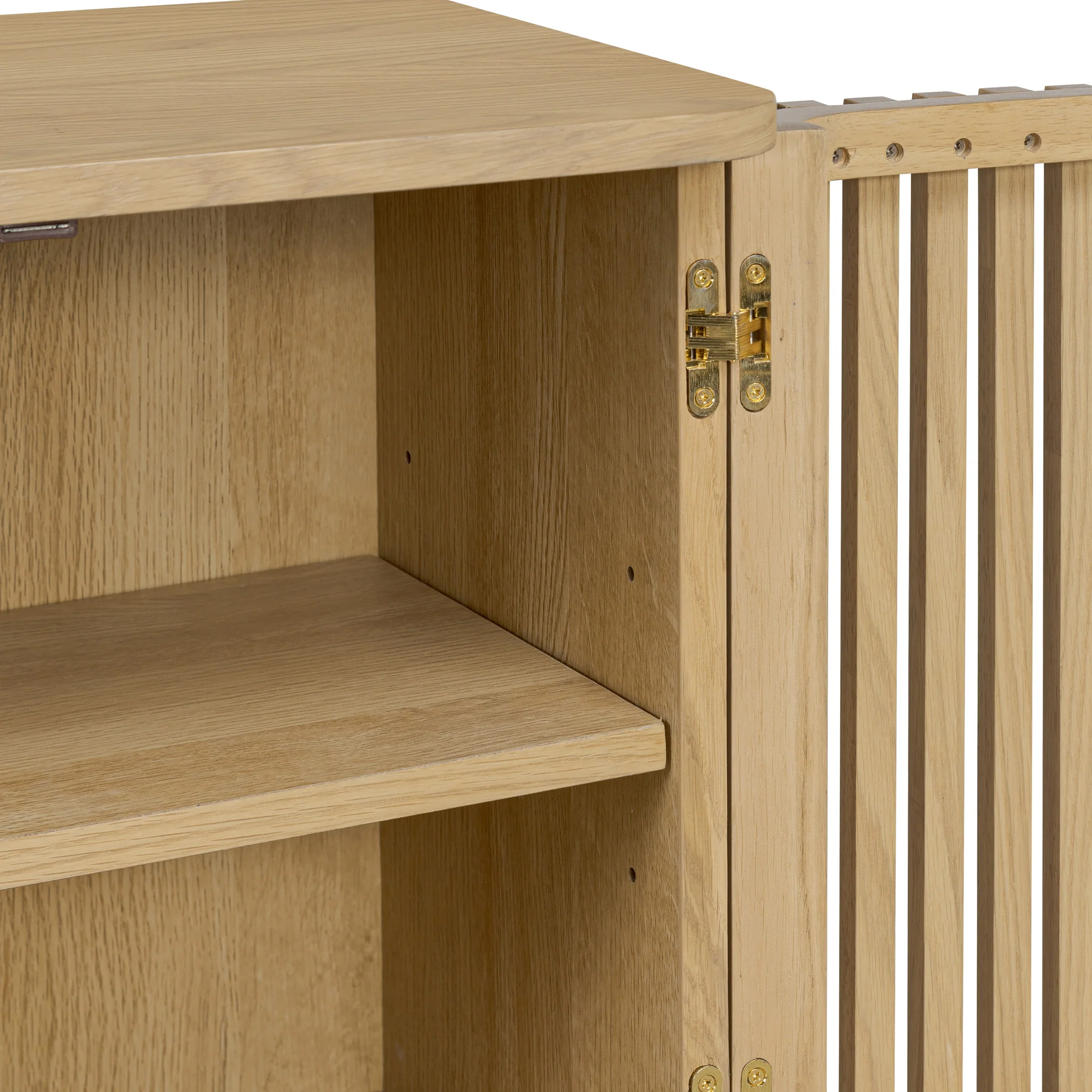 Finch Oak Slatted 4 Door Large Sideboard - Image 8
