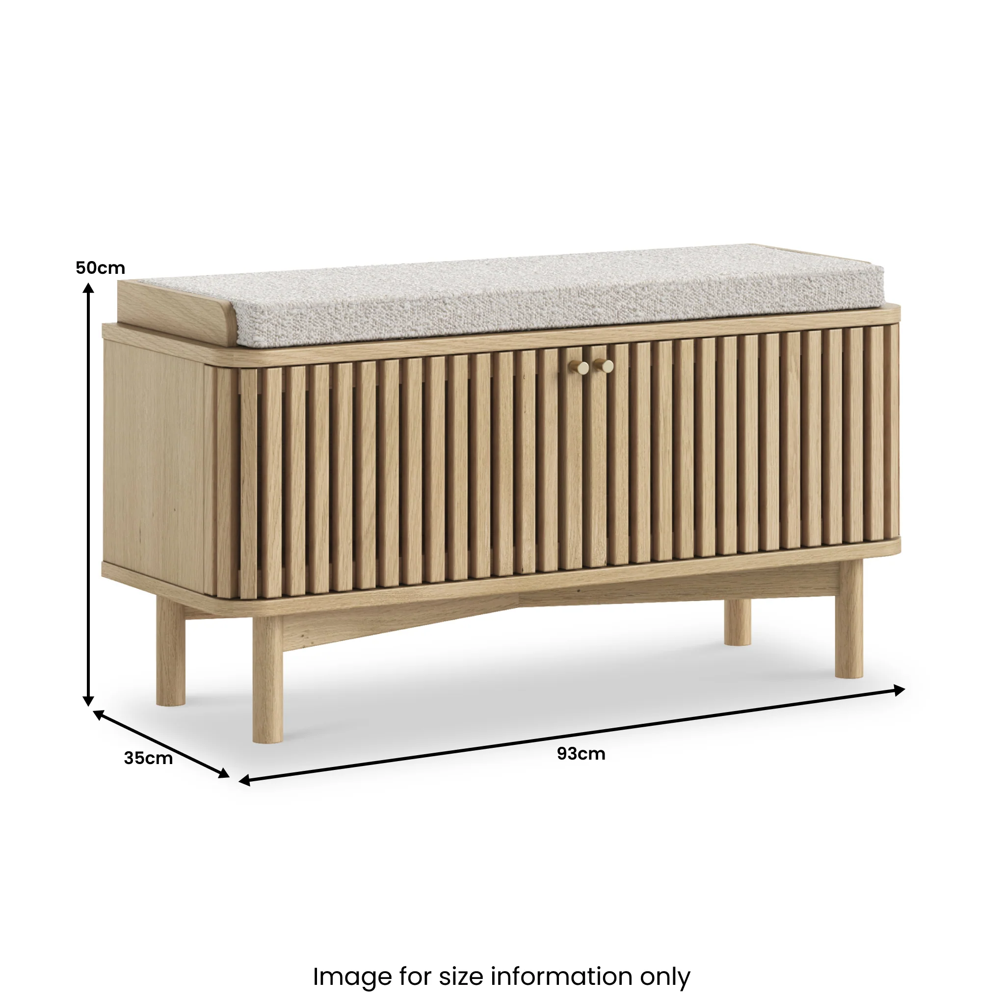 Finch Oak Slatted Storage Bench - Image 8