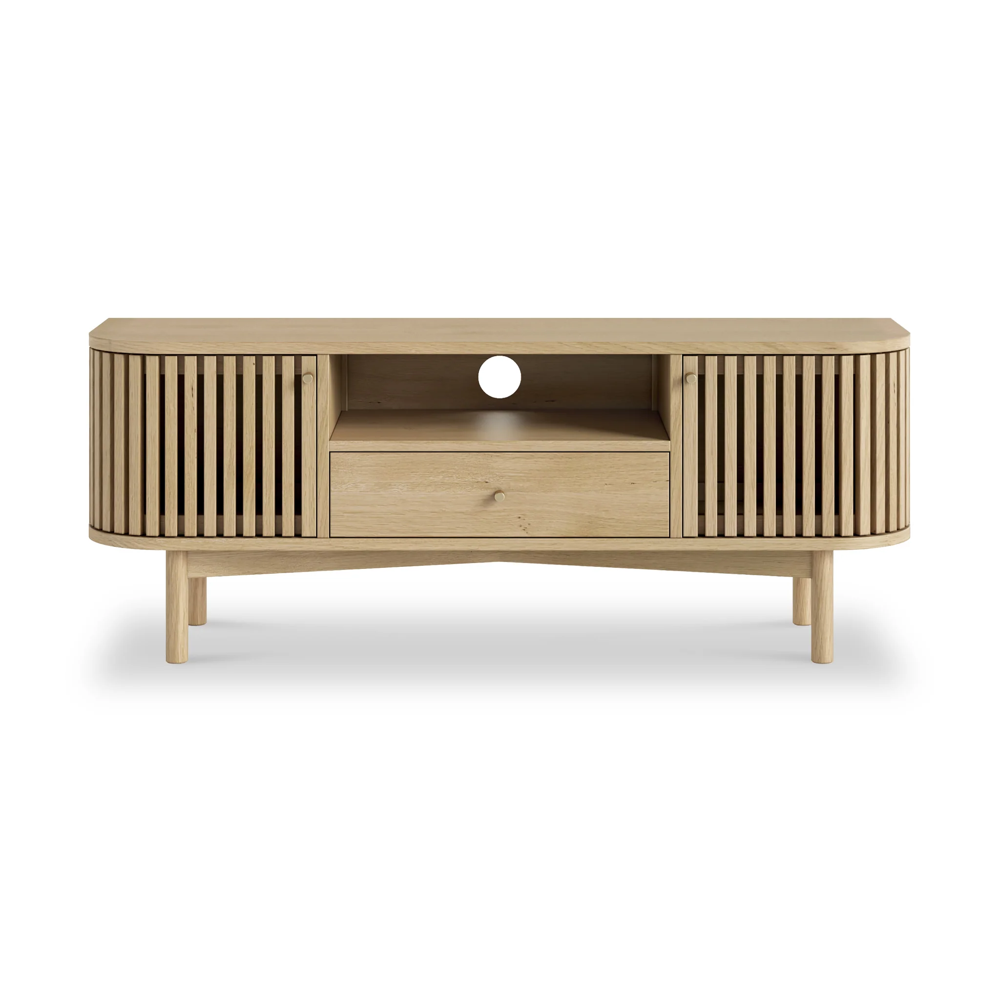 Finch Oak Slatted Wide TV Unit - Image 3