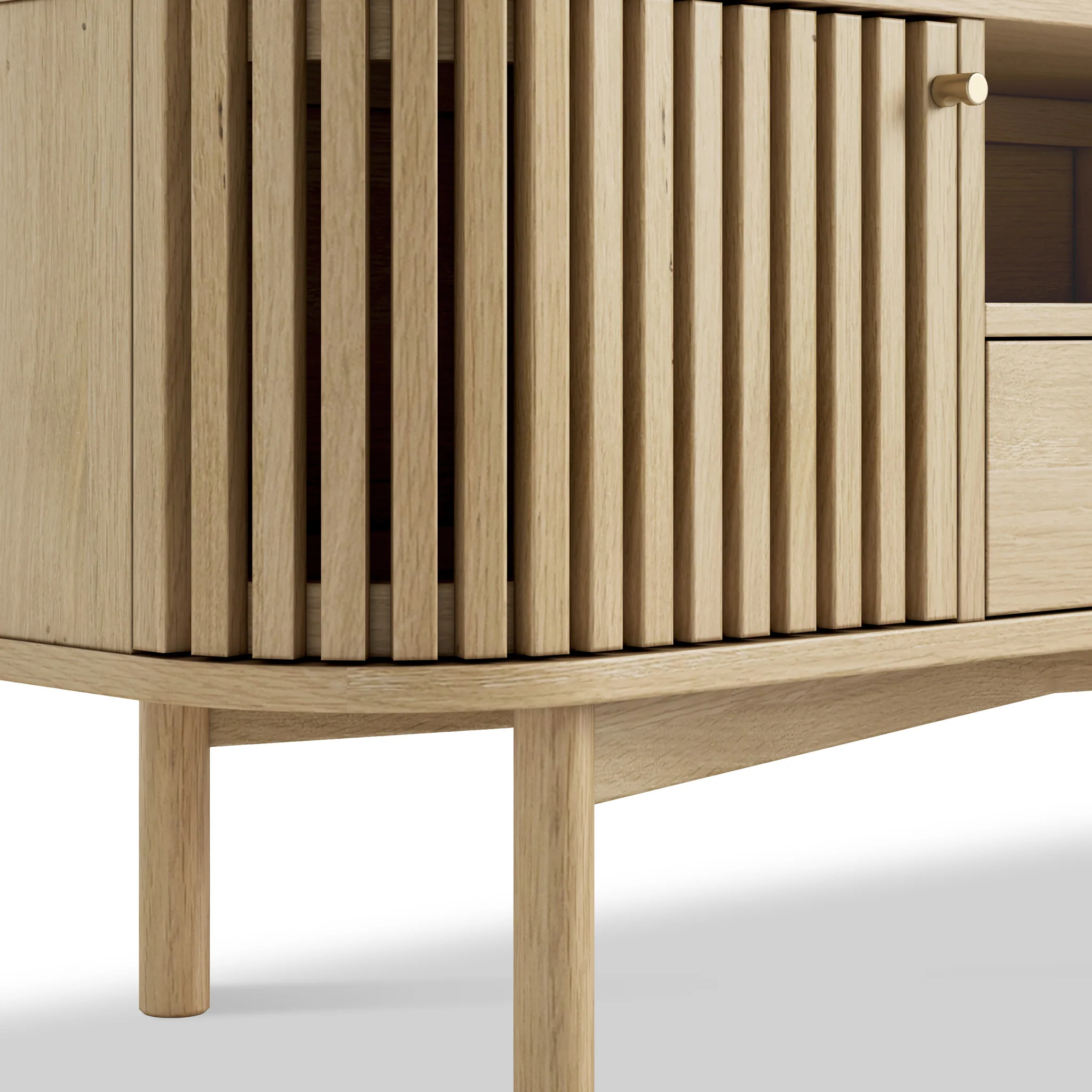 Finch Oak Slatted Wide TV Unit - Image 5