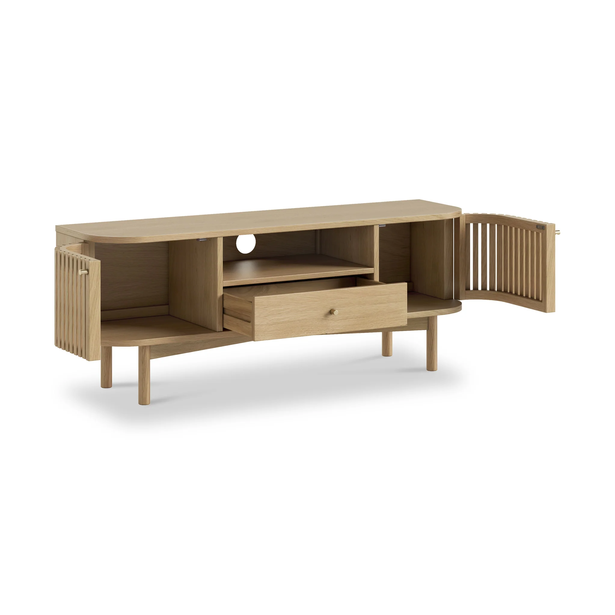 Finch Oak Slatted Wide TV Unit - Image 7