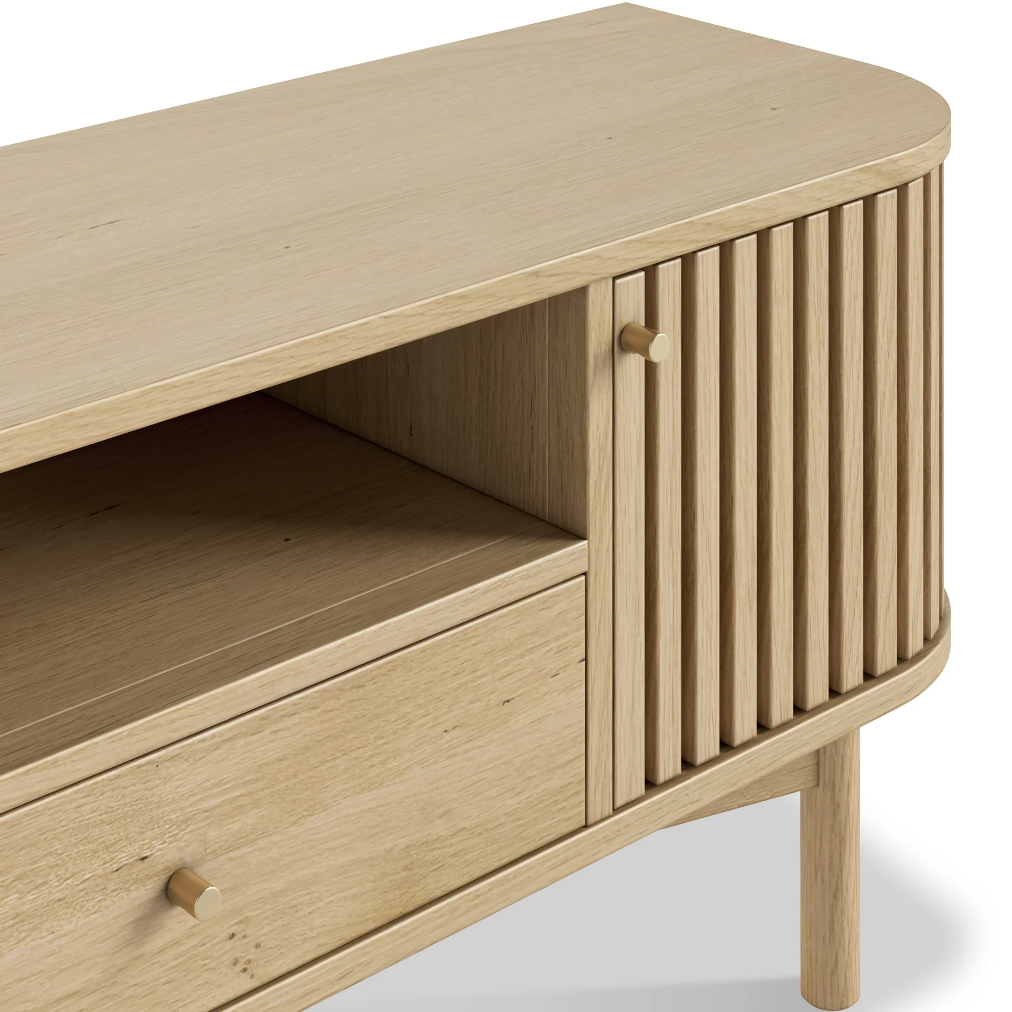 Finch Oak Slatted Wide TV Unit - Image 8
