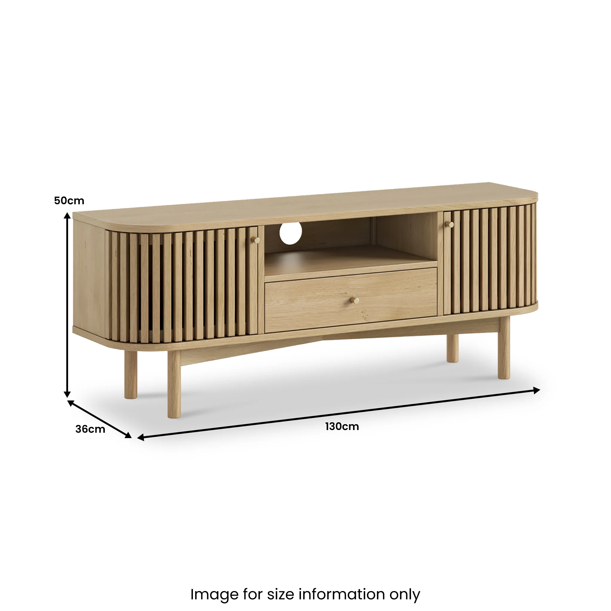 Finch Oak Slatted Wide TV Unit - Image 9