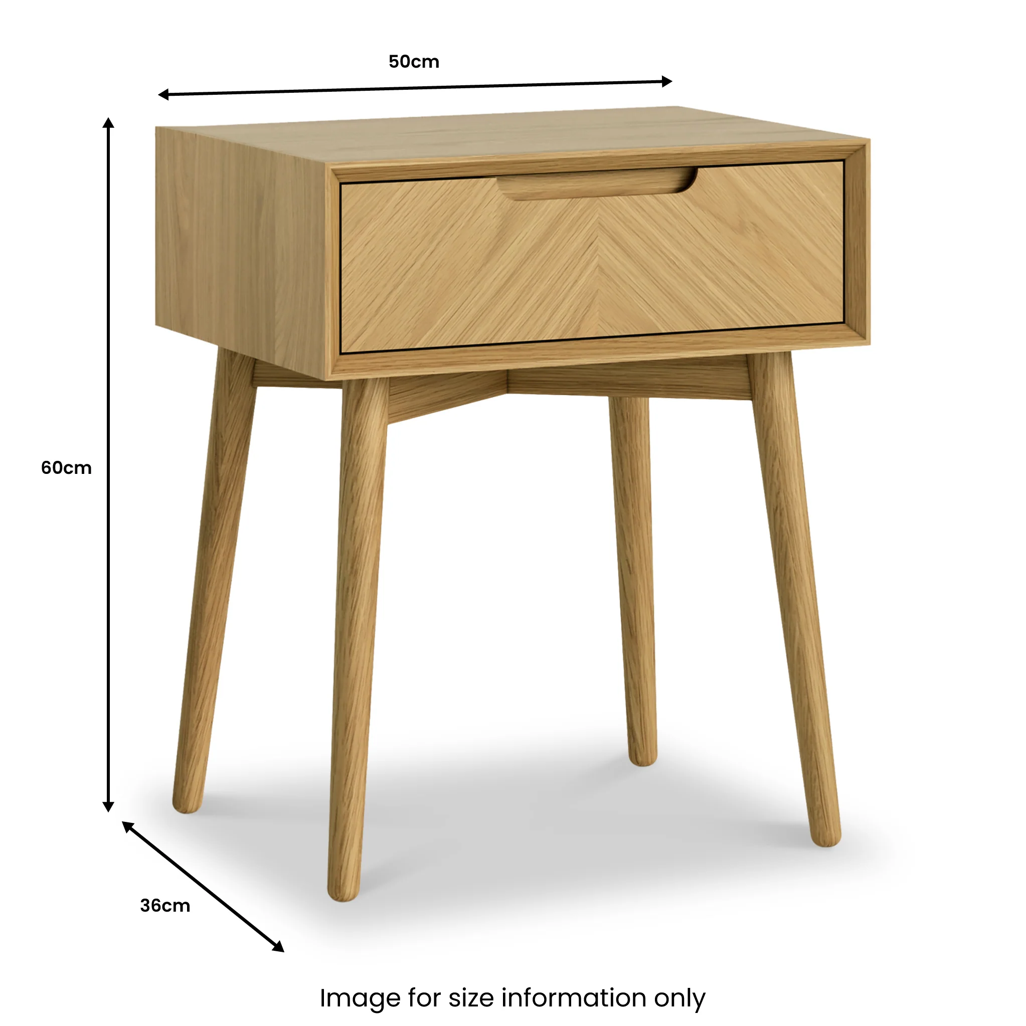 Flintham Oak 1 Drawer Side Table - Image 2