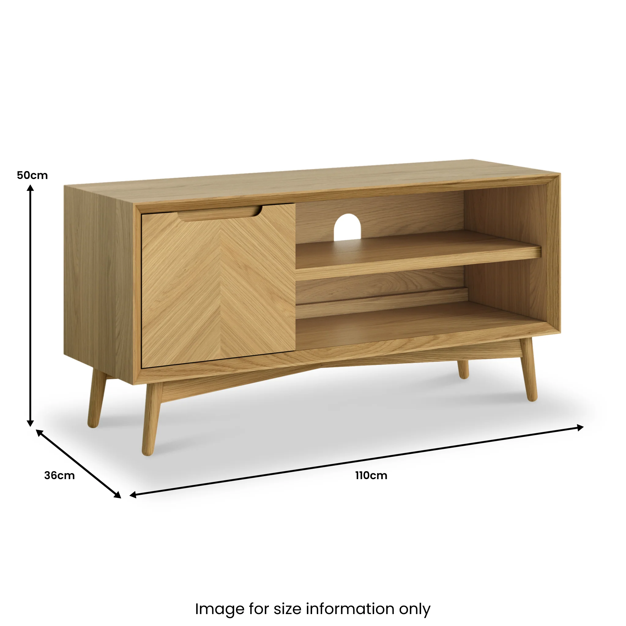 Flintham Oak 110cm Small TV Unit - Image 2