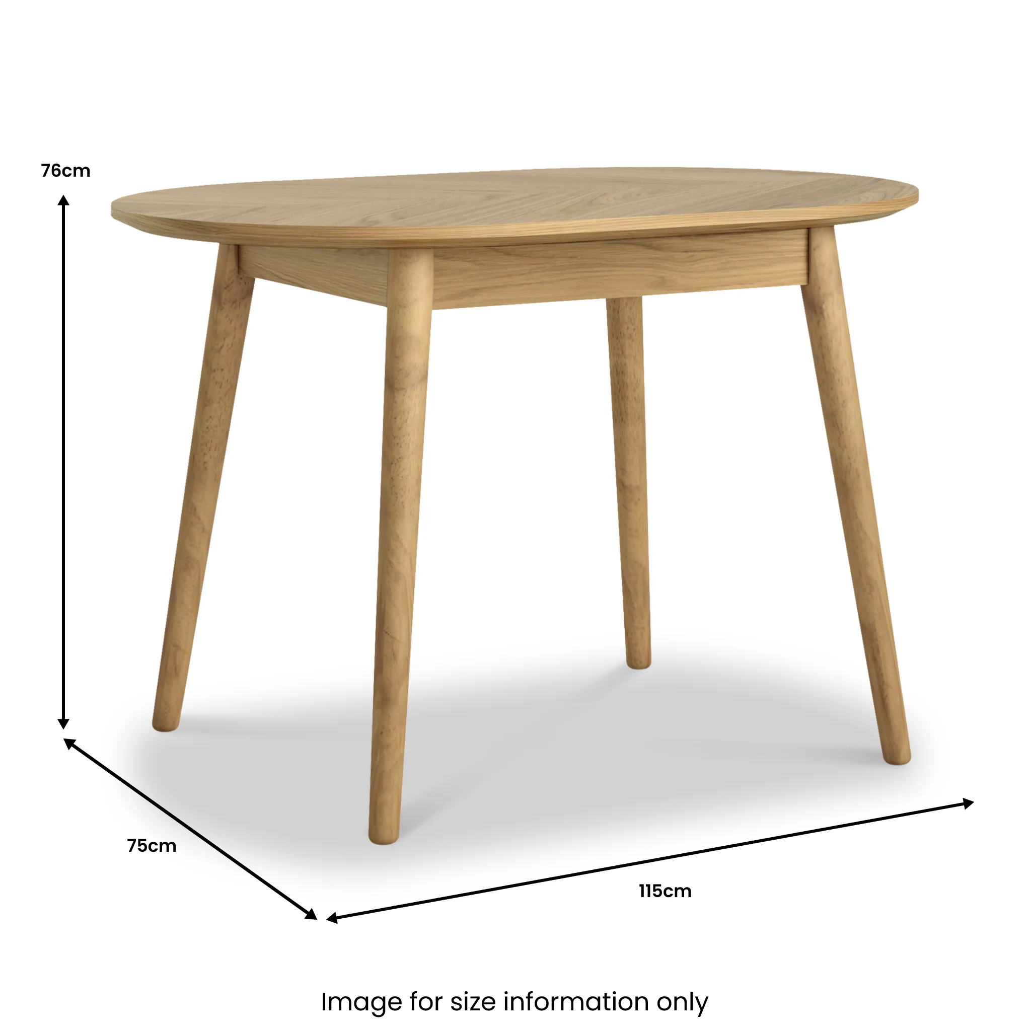 Flintham Oak 115cm Oval Dining Table - Image 4