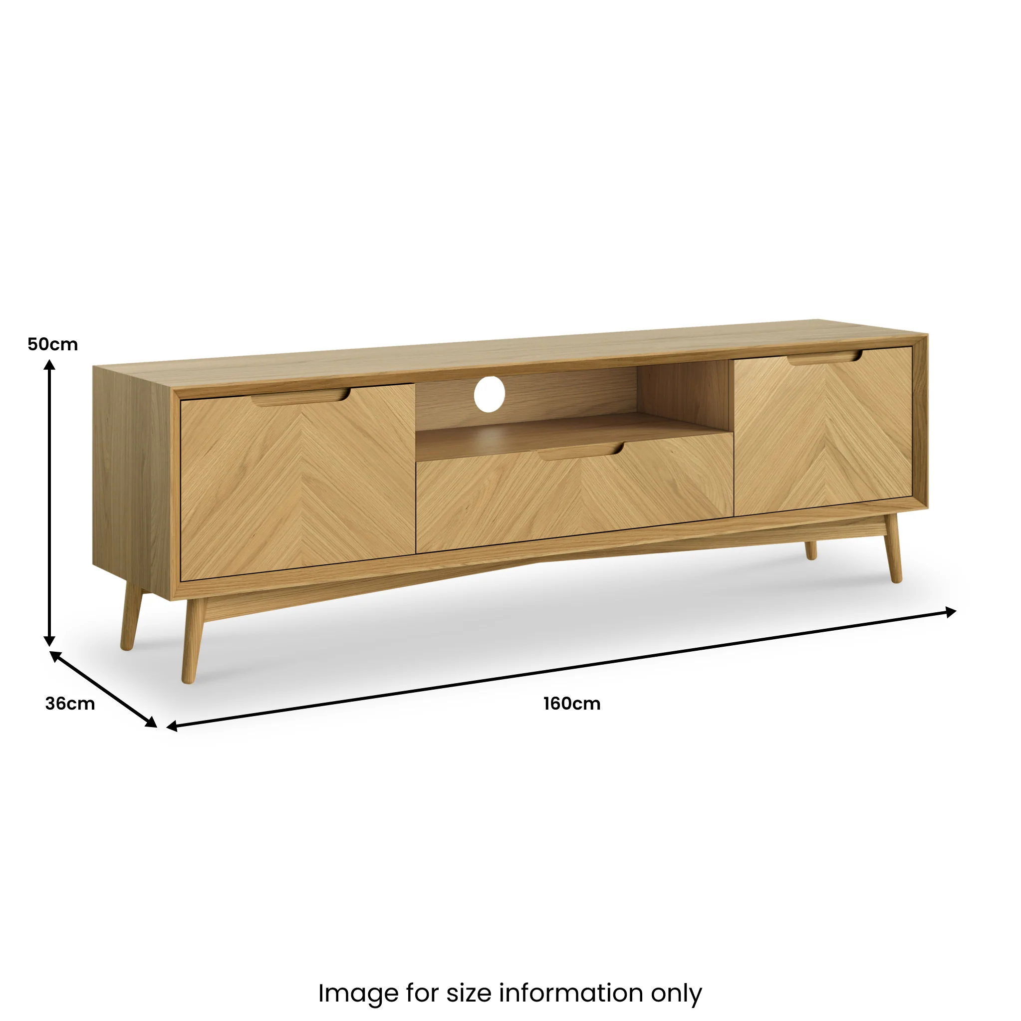 Flintham Oak 160cm Large TV Unit - Image 3