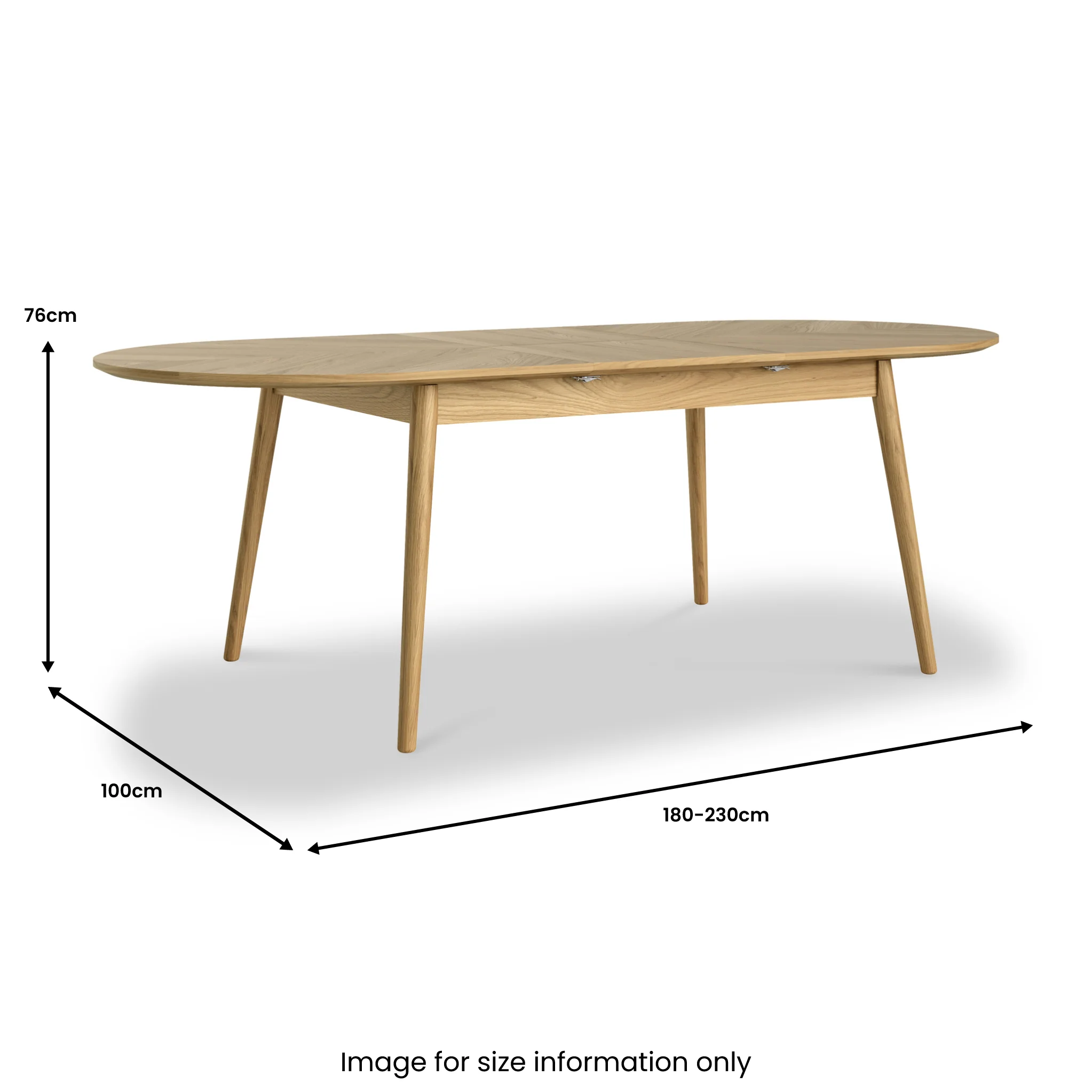 Flintham Oak 180-230cm Oval Extendable Dining Table - Image 6
