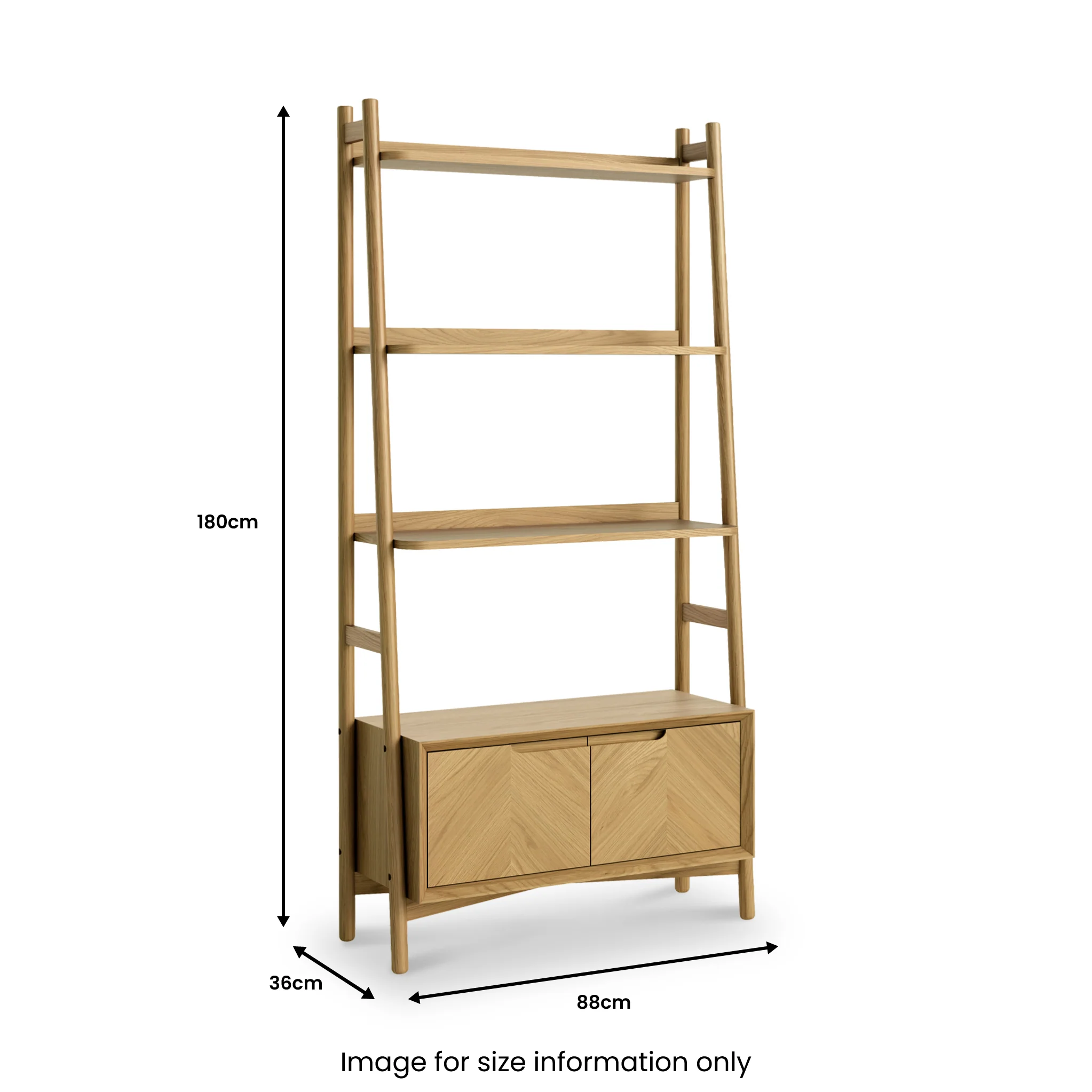 Flintham Oak 2 Door Bookcase - Image 2