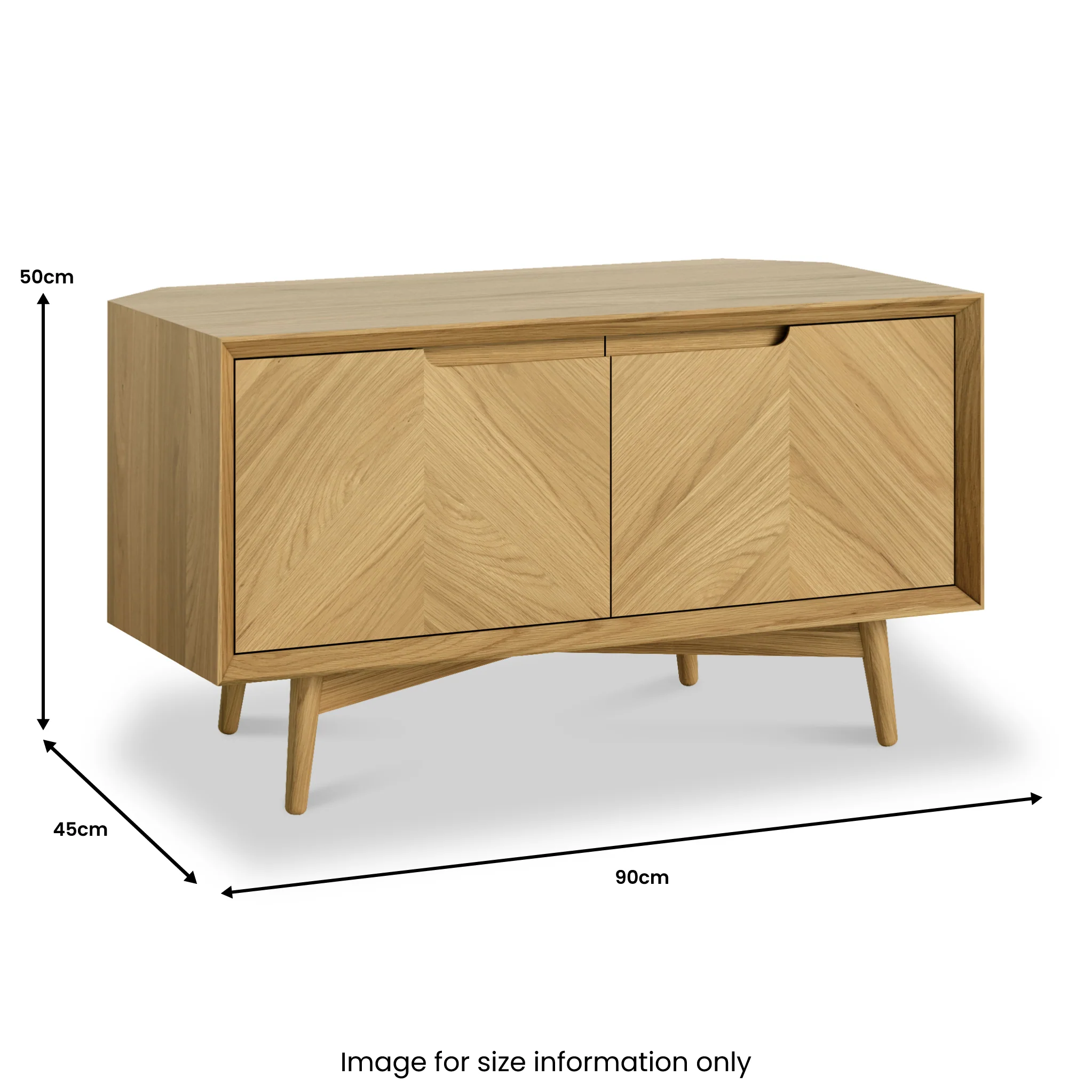 Flintham Oak 2 Door Corner TV Unit - Image 2