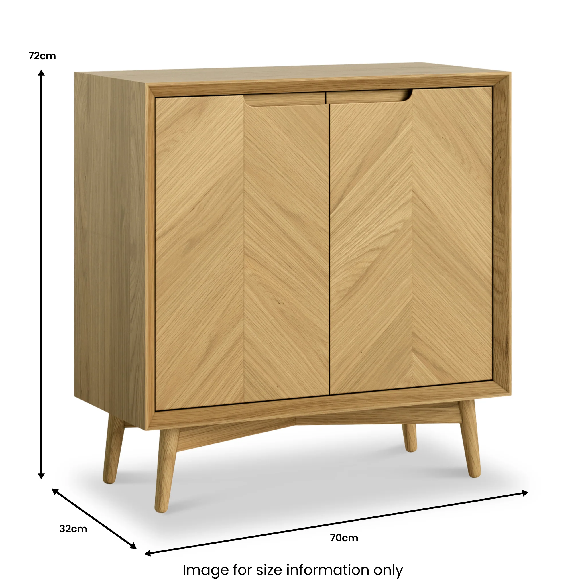 Flintham Oak 2 Door Small Cupboard - Image 3