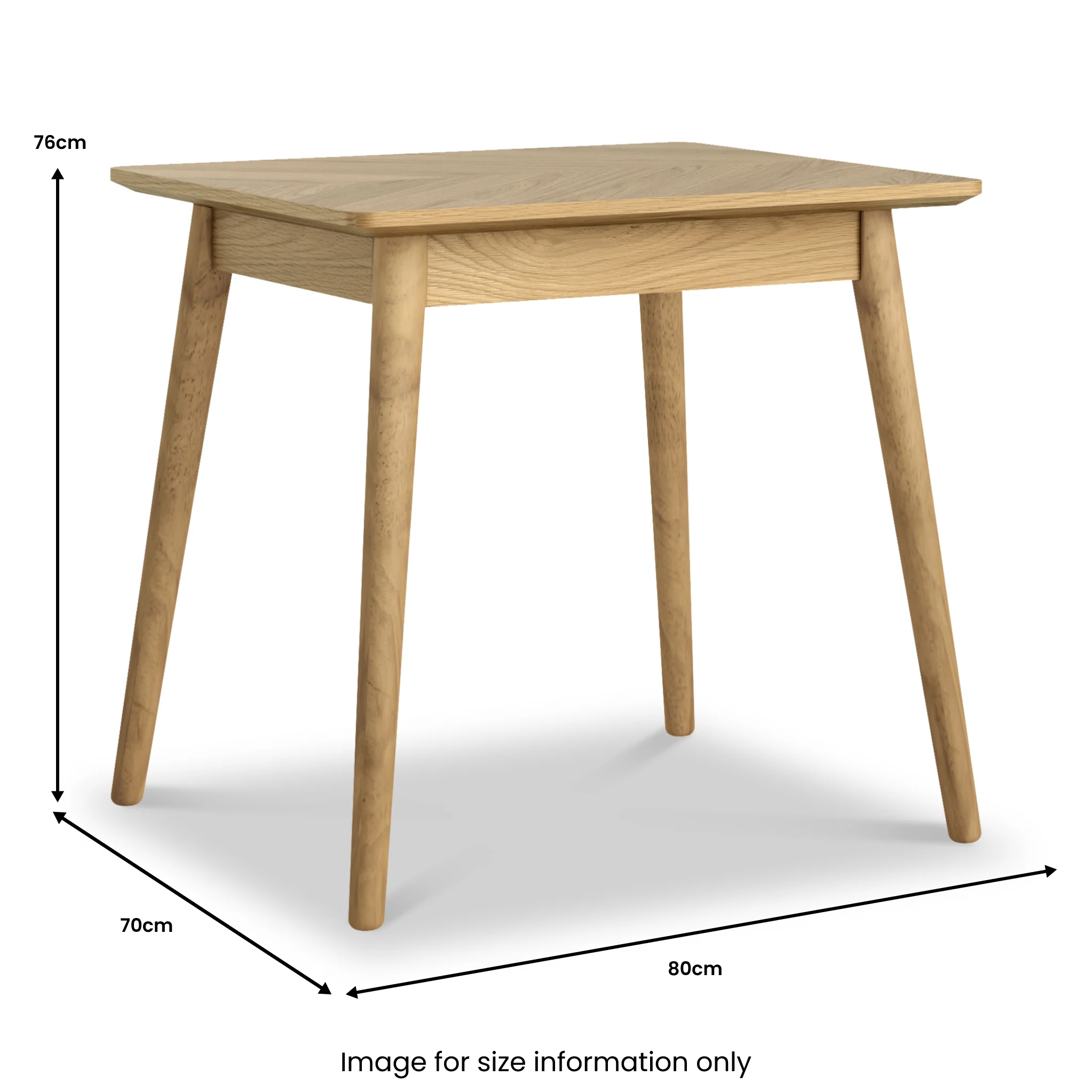 Flintham Oak 80cm Bistro Dining Table - Image 3