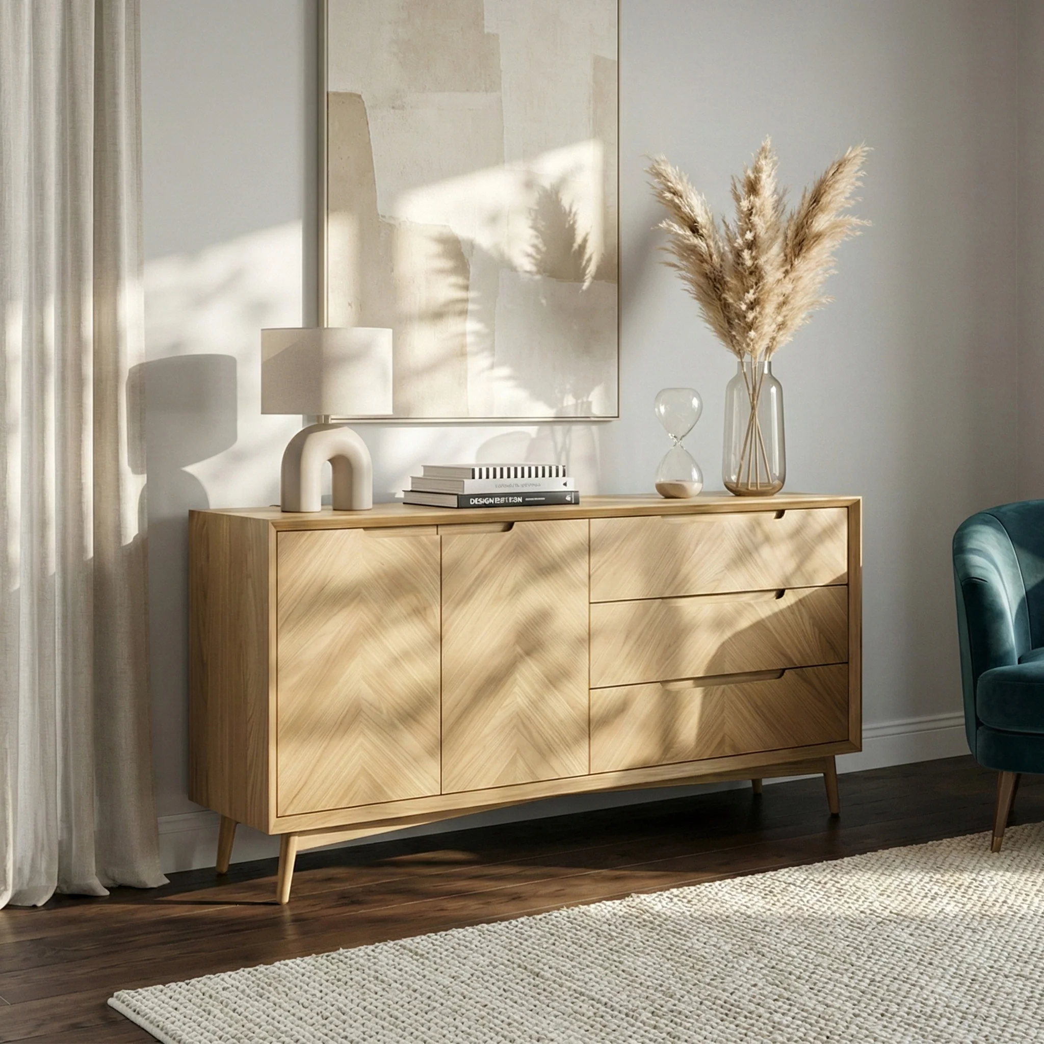 Flintham Oak Large Sideboard - Image 2