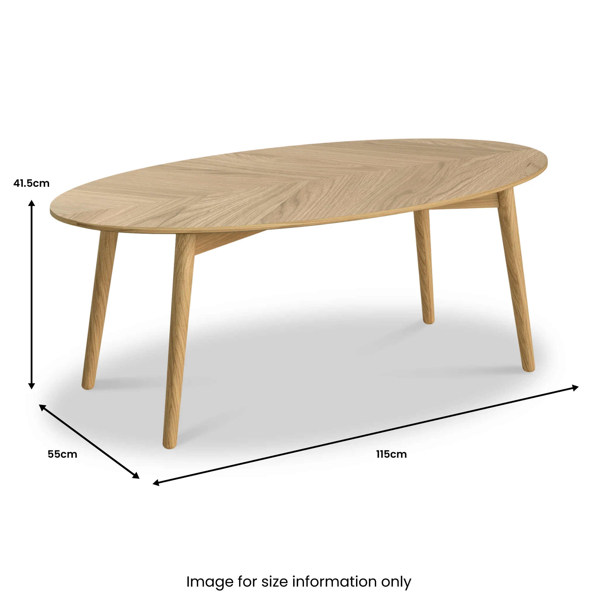 Flintham Oak Oval Coffee Table - Image 3