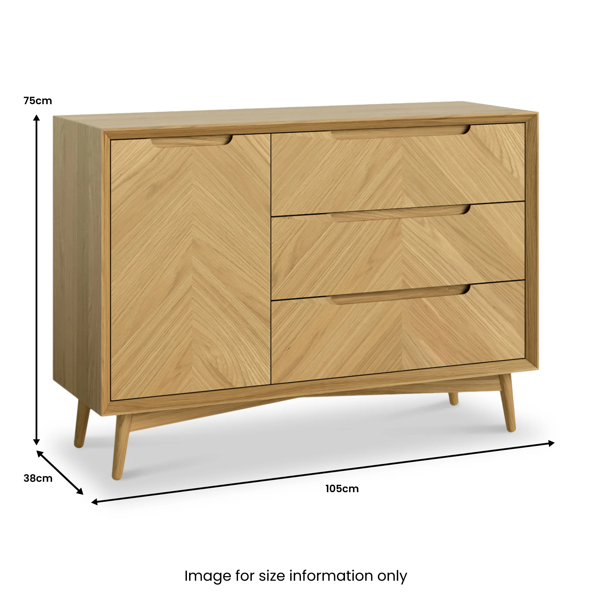 Flintham Oak Small Sideboard - Image 3
