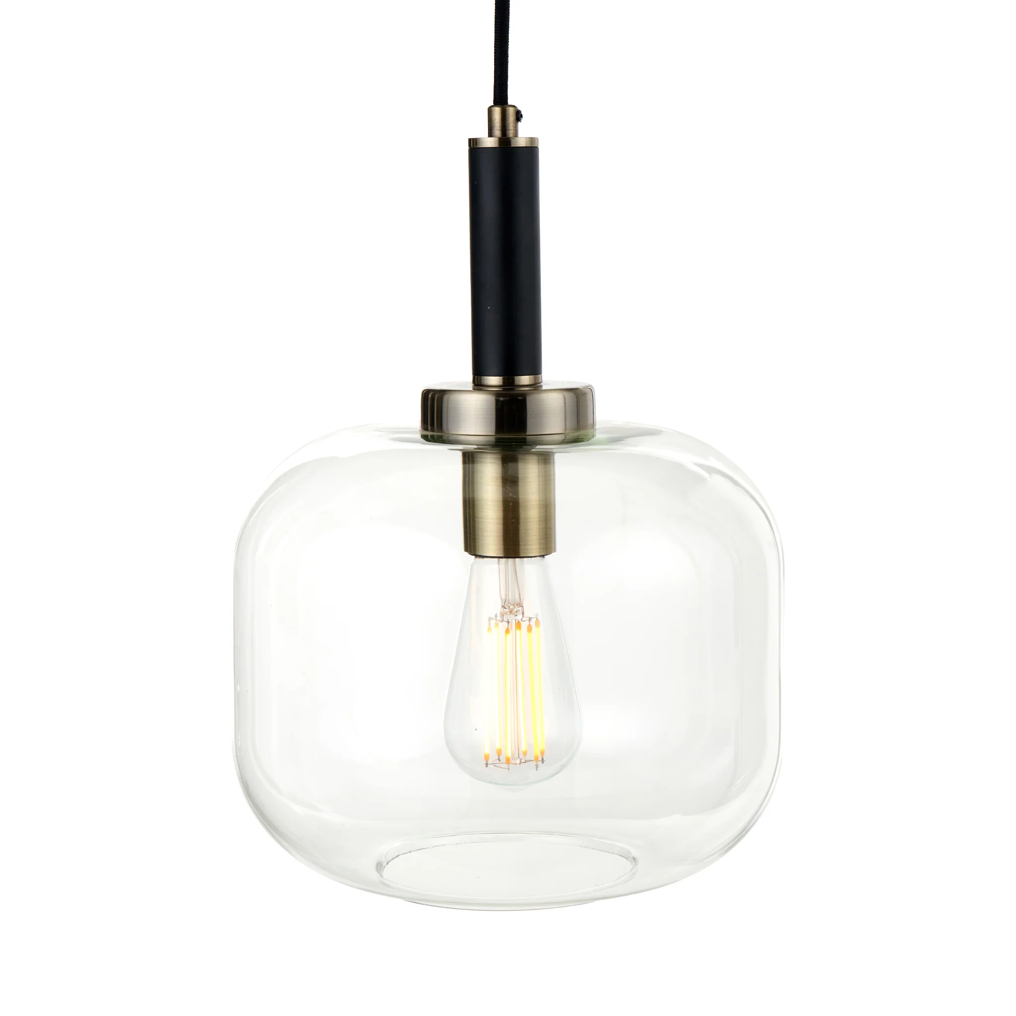 Florence Black Metal & Glass Pendant - Image 3