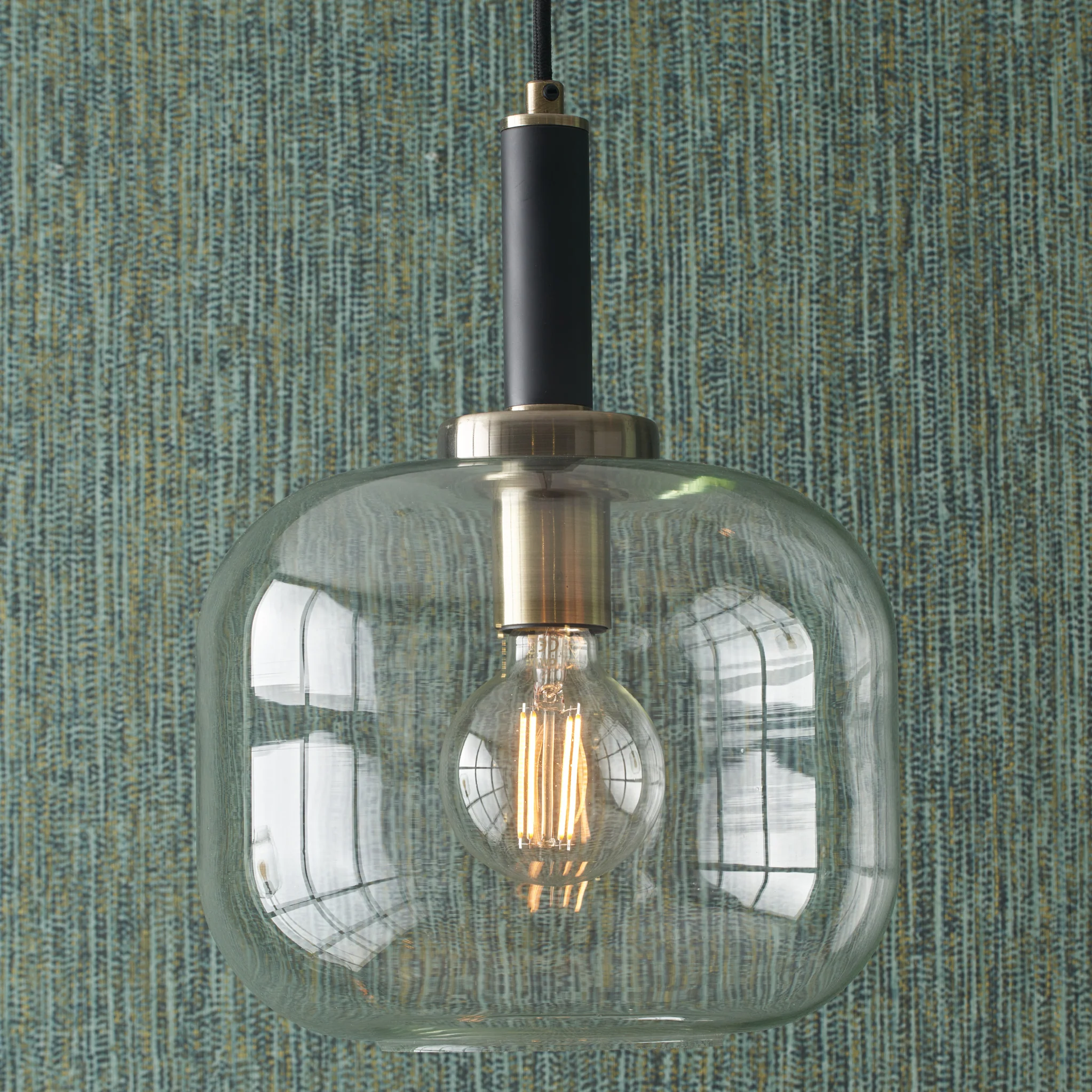 Florence Black Metal & Glass Pendant - Image 4